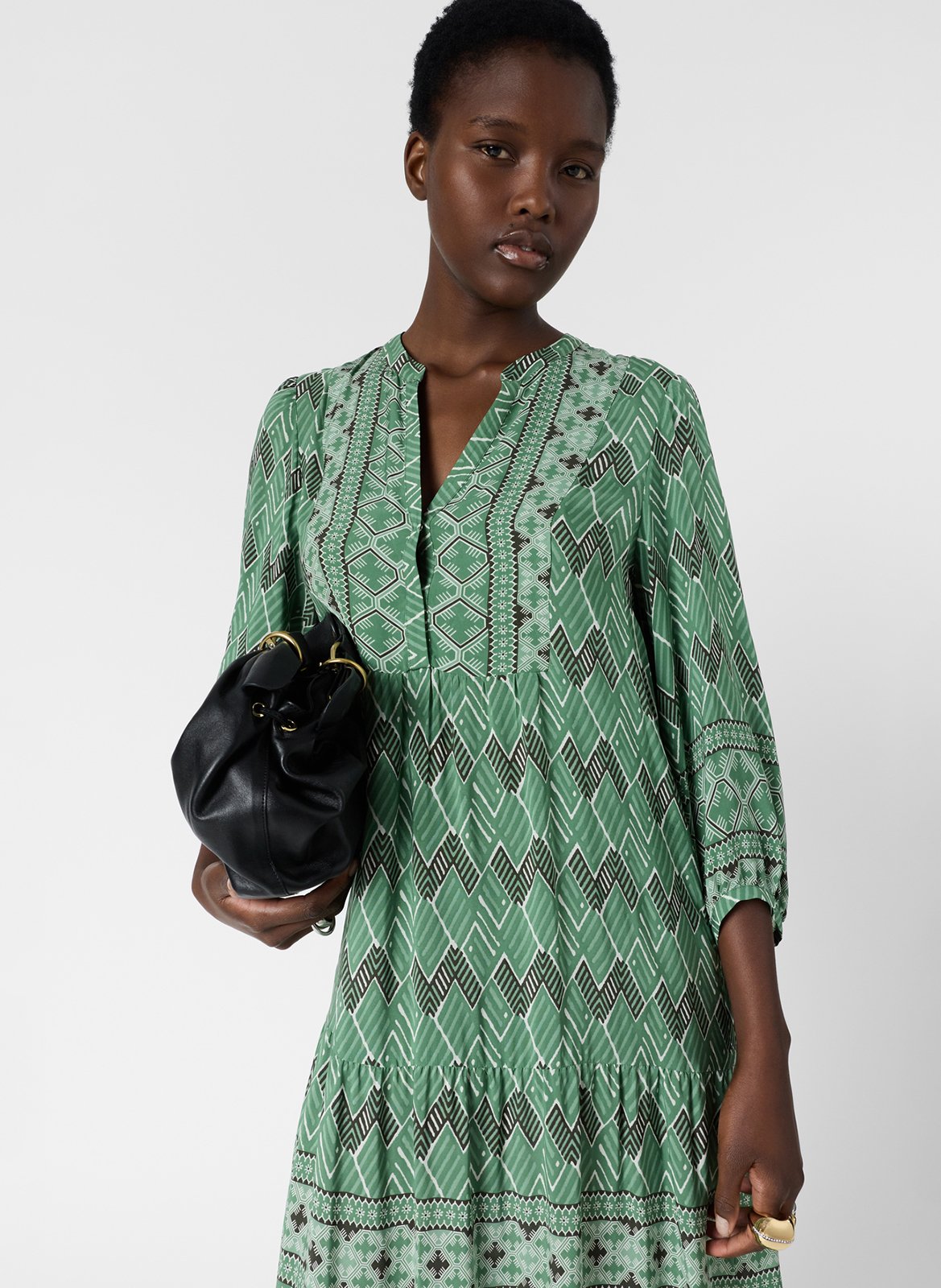 Robe longue ample imprimée GERARD DAREL Vert