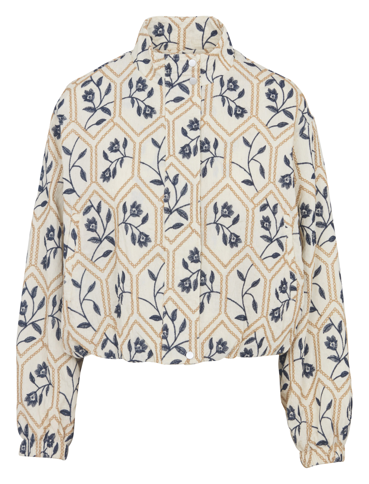 Embroidered high-neck jacket THE KORNER Blue