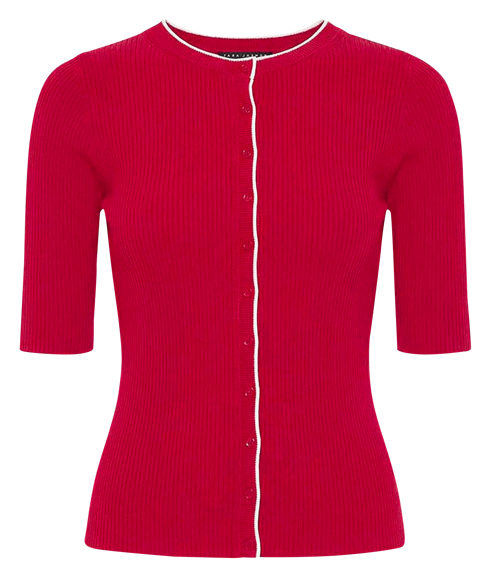 Aansluitend vest met ronde hals in breisel TARA JARMON Rood