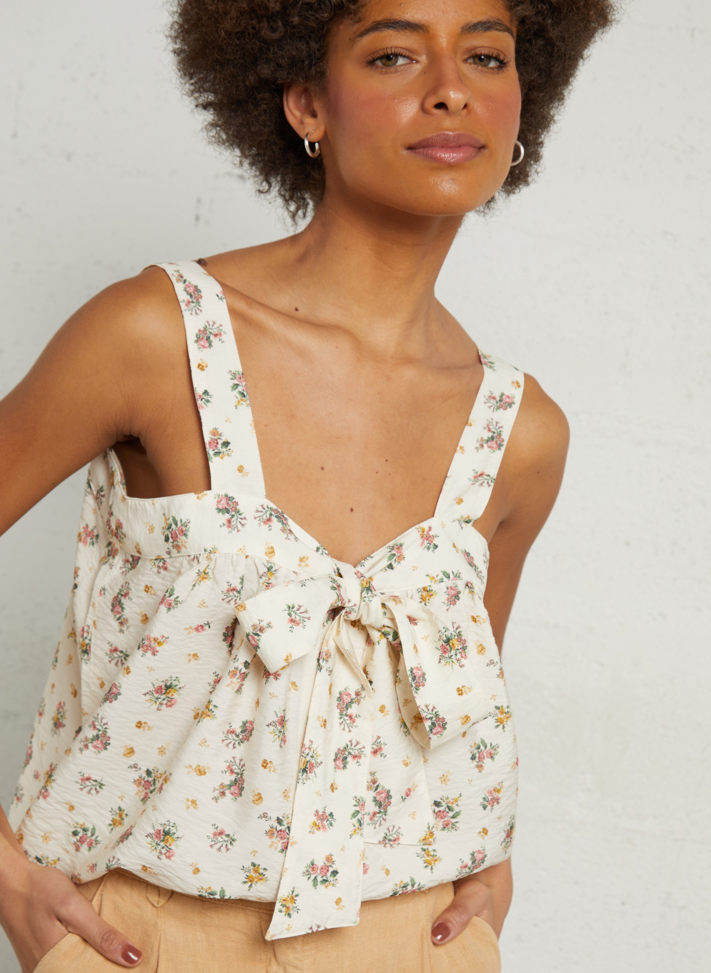 Oversized printed top EMILE ET IDA Beige