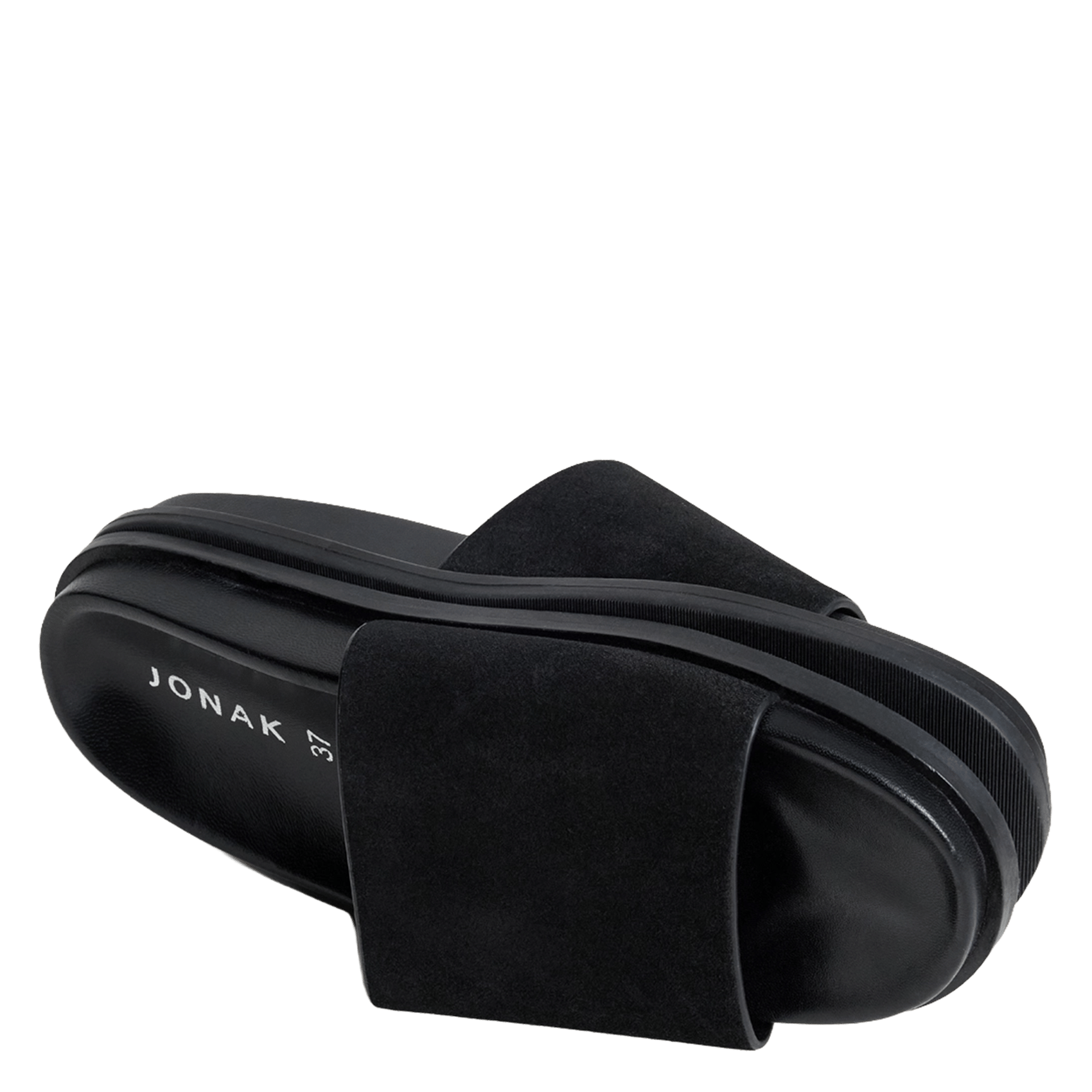 Sandales plates en cuir JONAK Noir