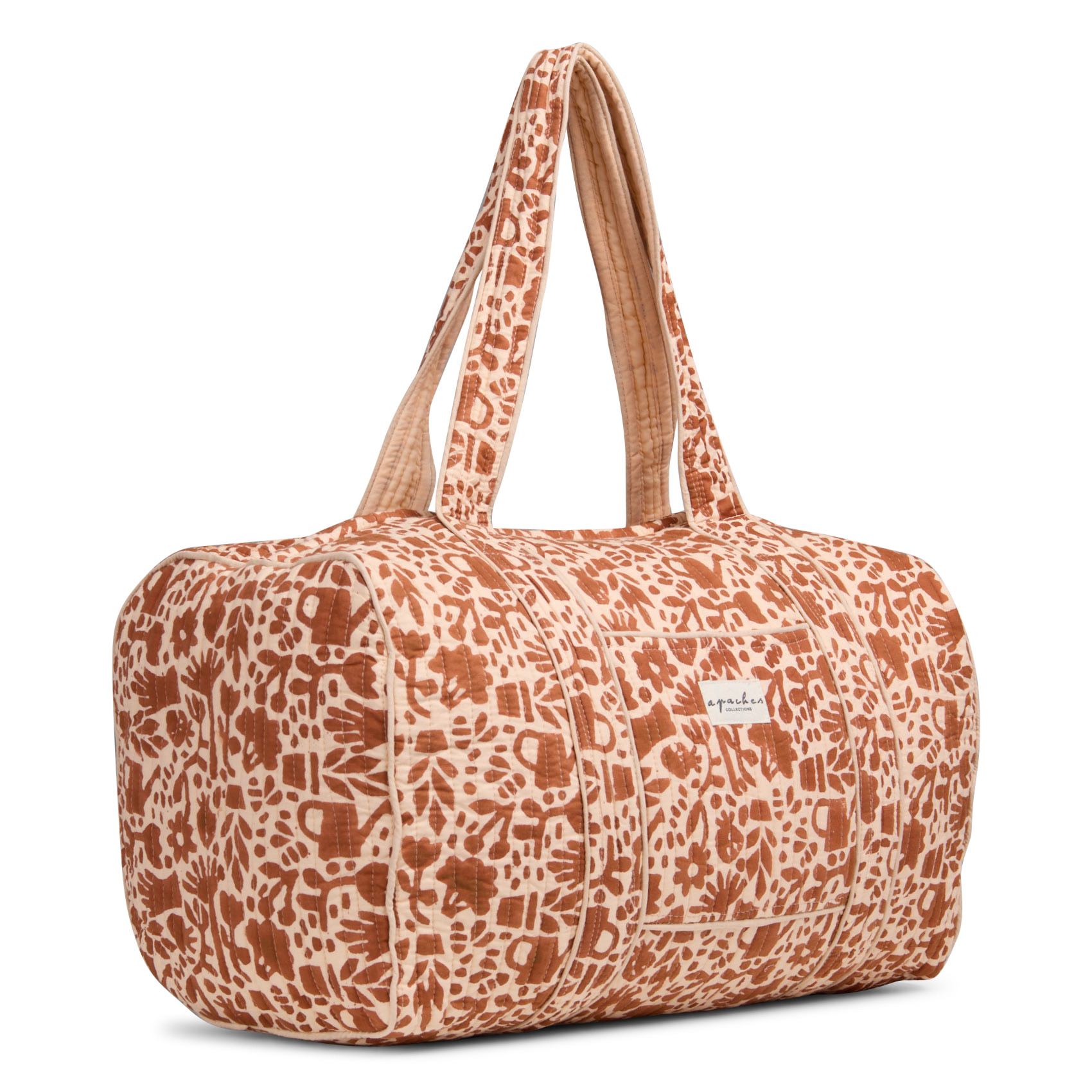 Sac imprimé en coton matelassé APACHES COLLECTIONS Marron