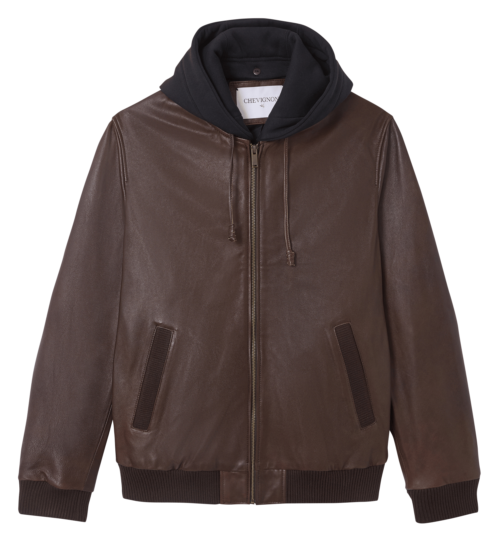 Lederjacke mit Kapuze CHEVIGNON Braun