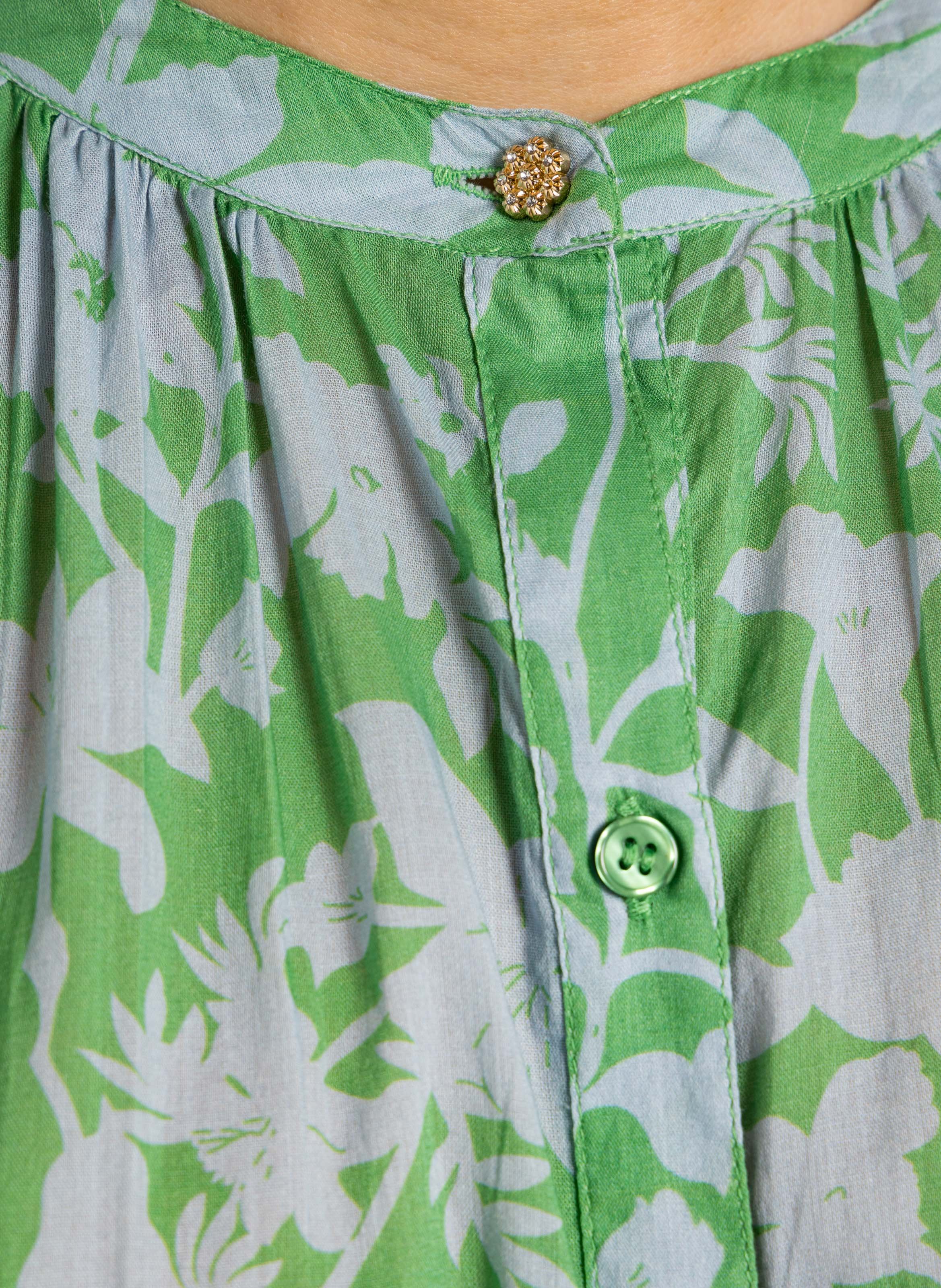 Long floral print dress PETITE MENDIGOTE Green