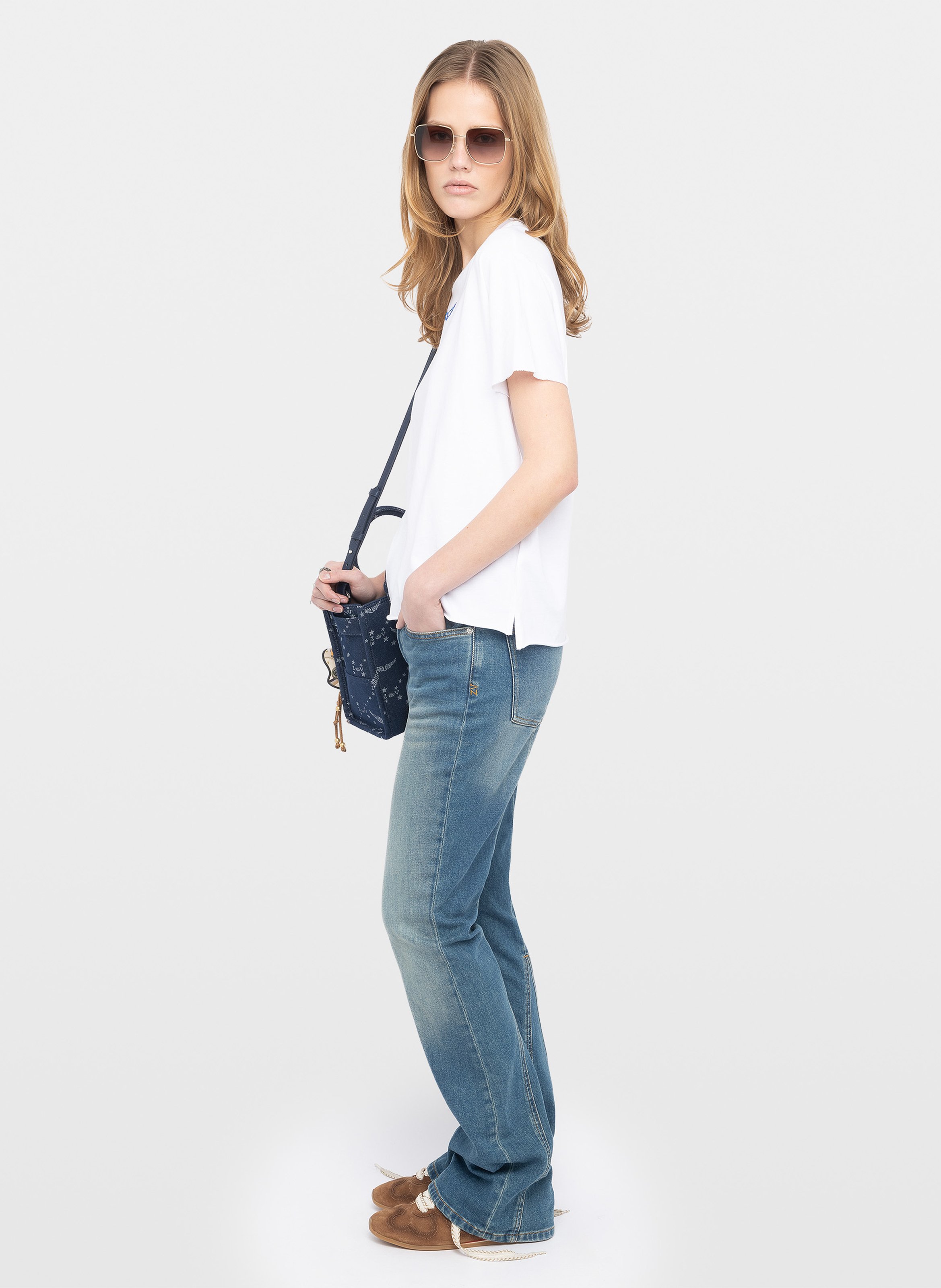 Tee-shirt col rond en coton bio ZADIG&VOLTAIRE Blanc