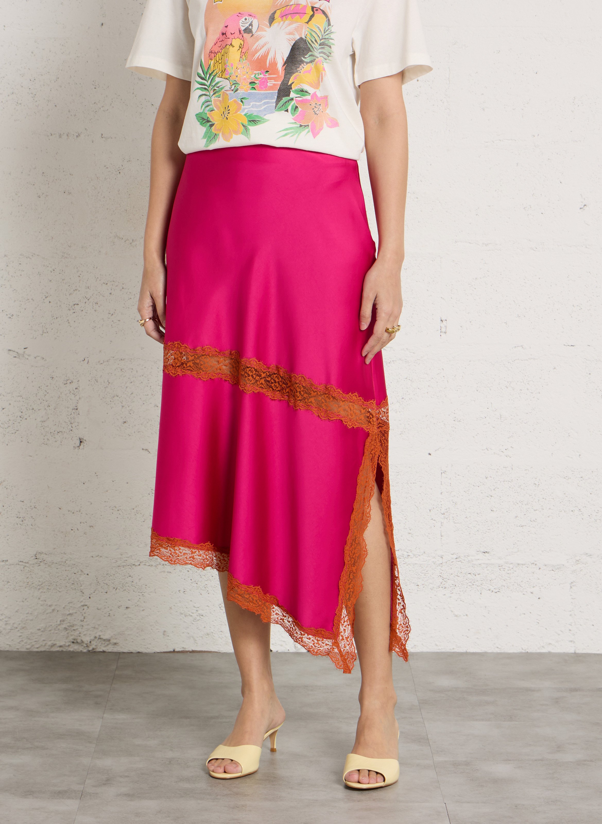 Asymmetrischer Midi-Spitzenrock IMPERIAL