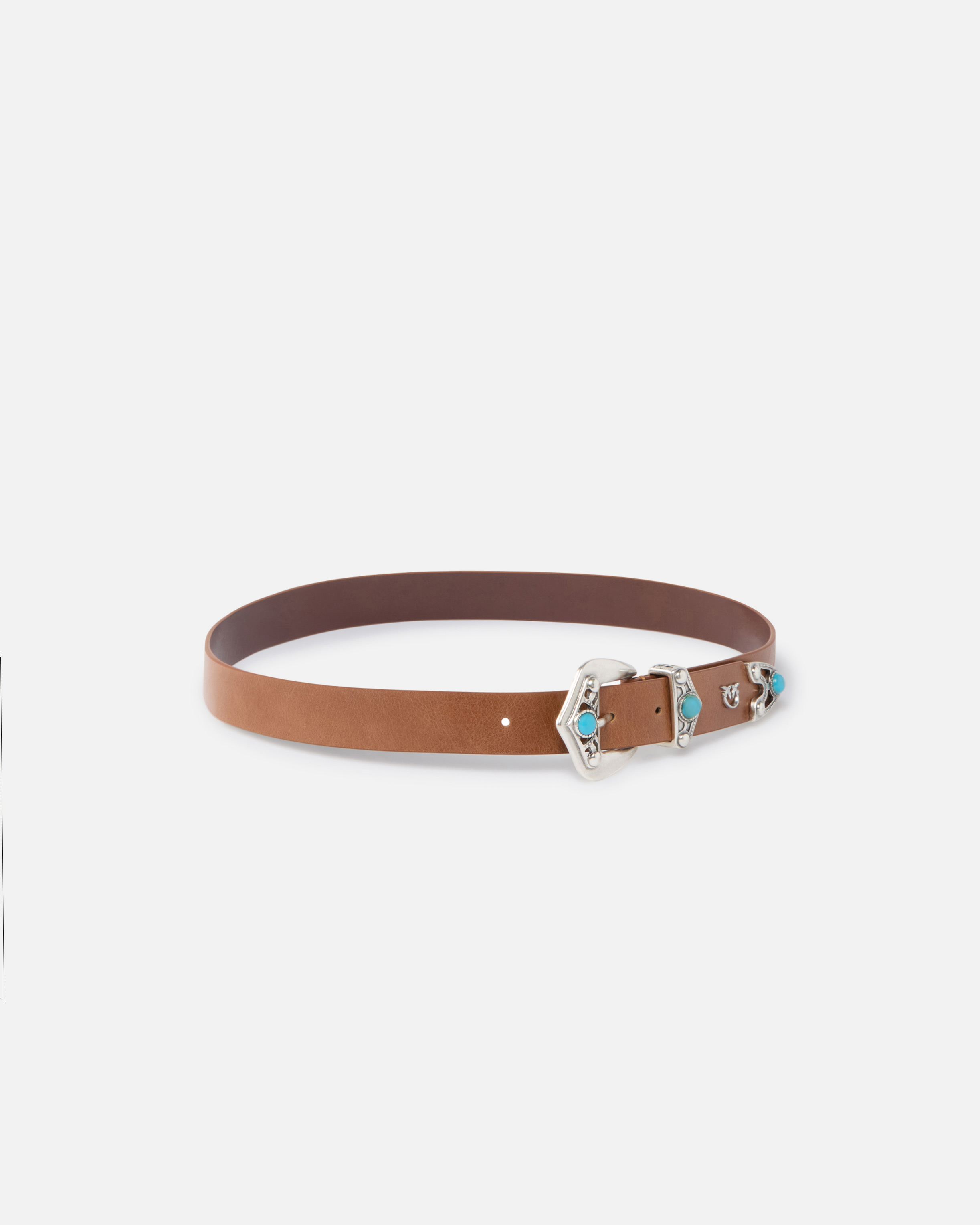 3 cm leather belt with turquoise stones PINKO Multicolored