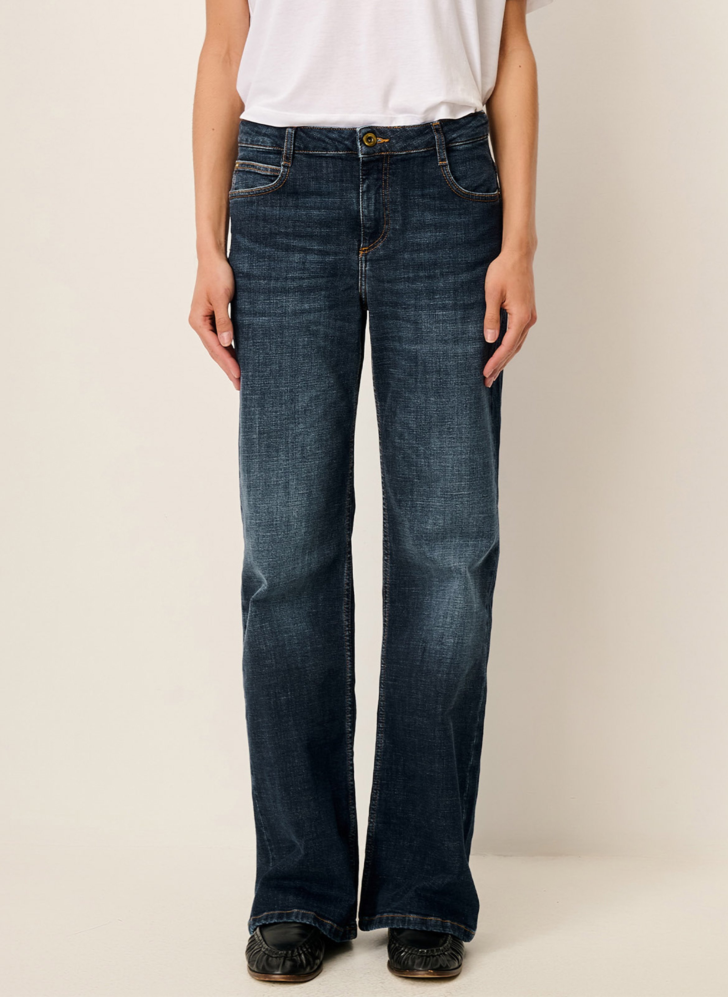 Cotton-blend wide-leg jeans SESSUN