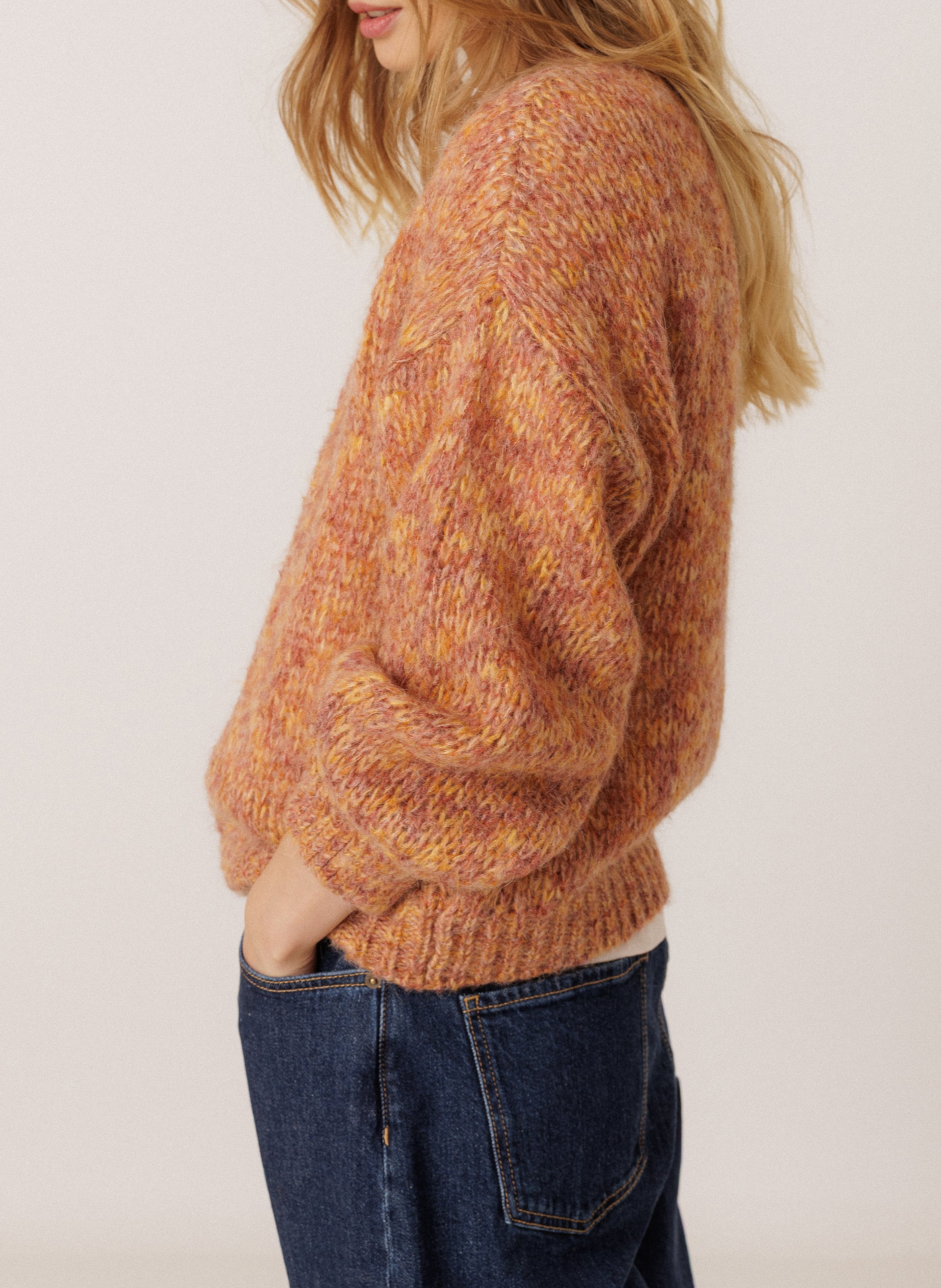 Round-neck oversized sweater INDI & COLD Pink