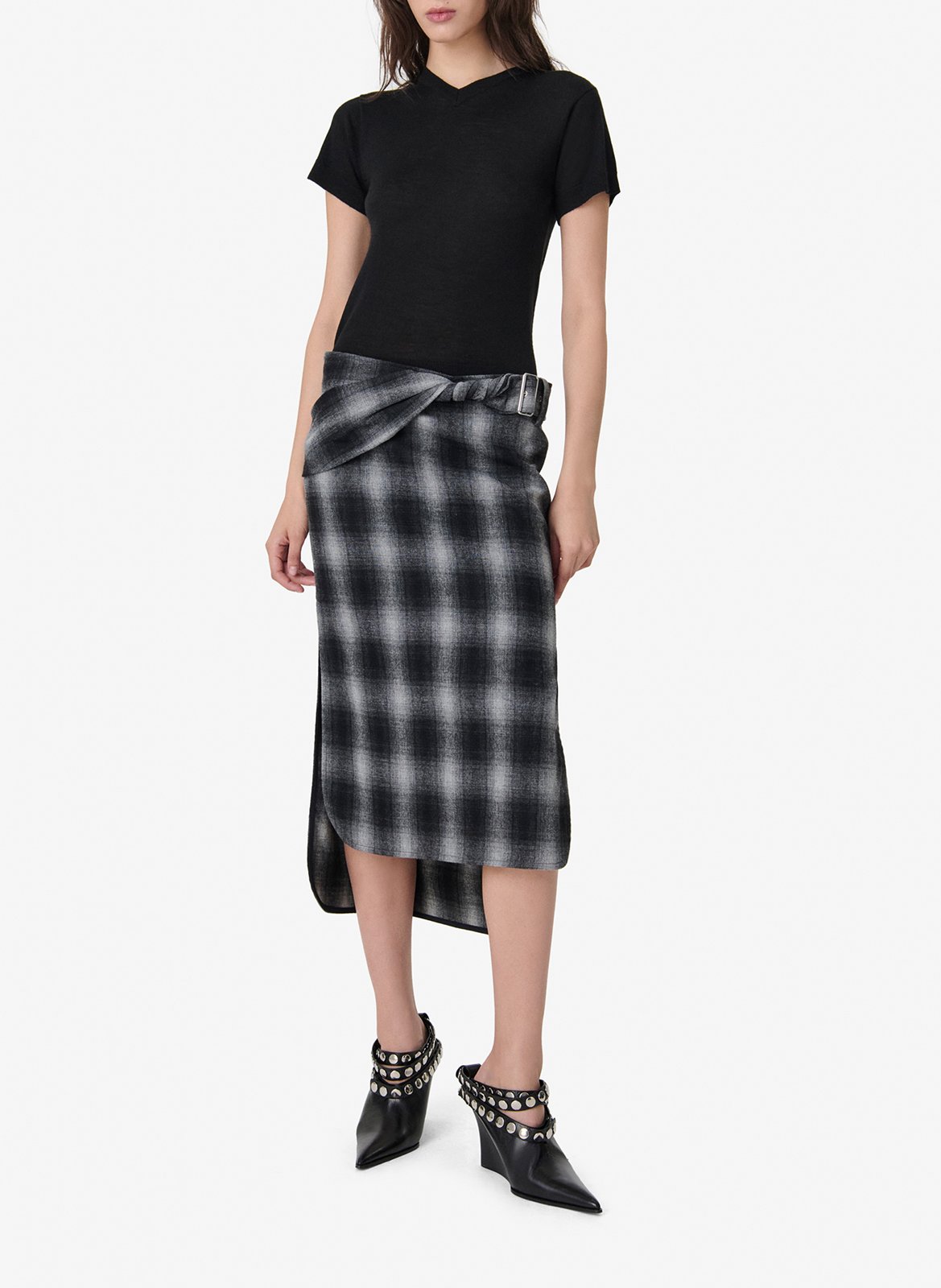 Bedruckter Midirock IRO Grau