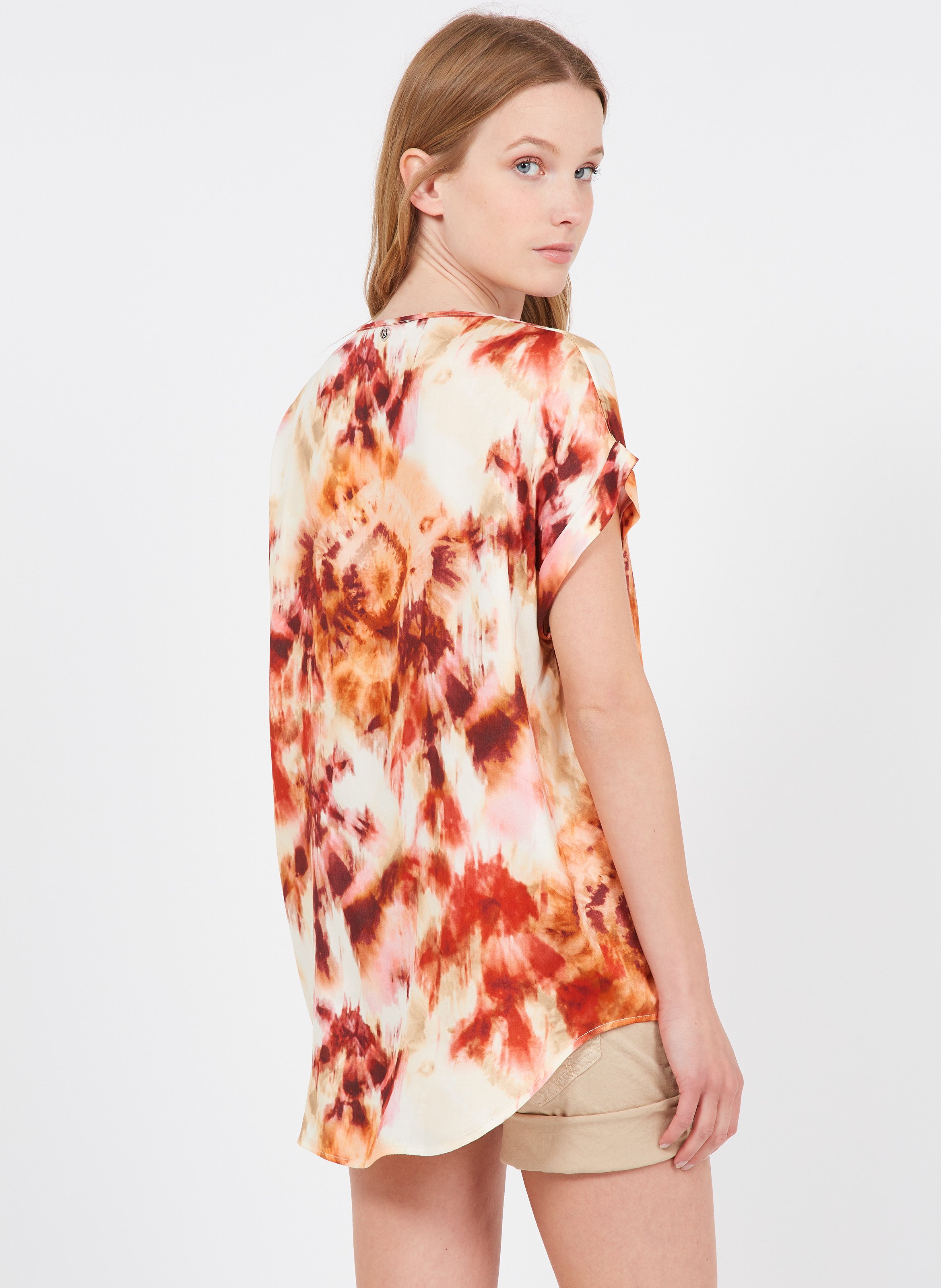 Top col V imprimé PLEASE Multicolore