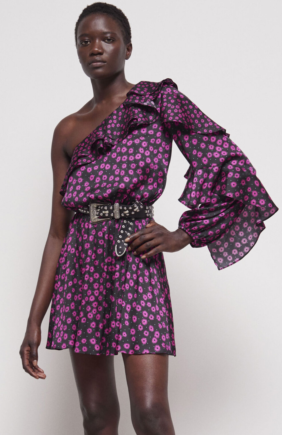 Short floral pattern dress THE KOOPLES Pink