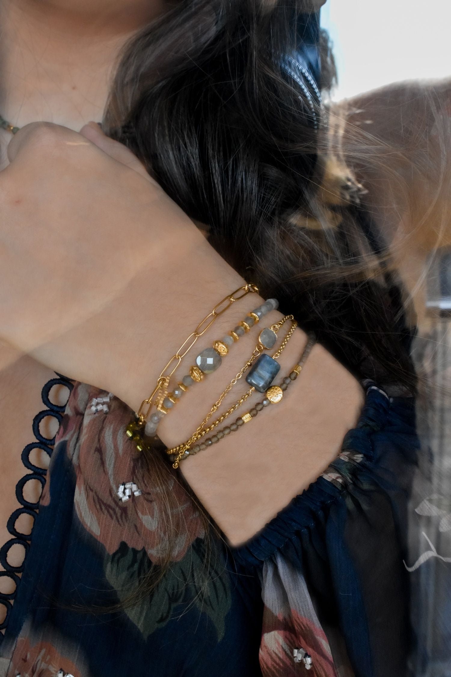 Labradorite bracelet GINANDGER Blue