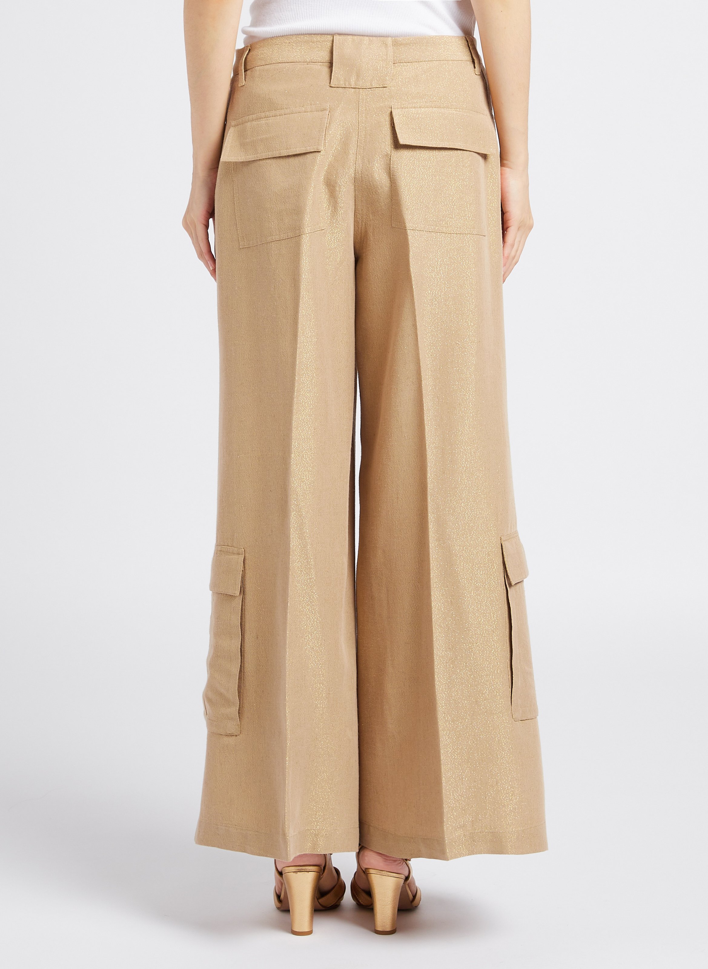 Wide-leg linen-blend pants MES DEMOISELLES Golden