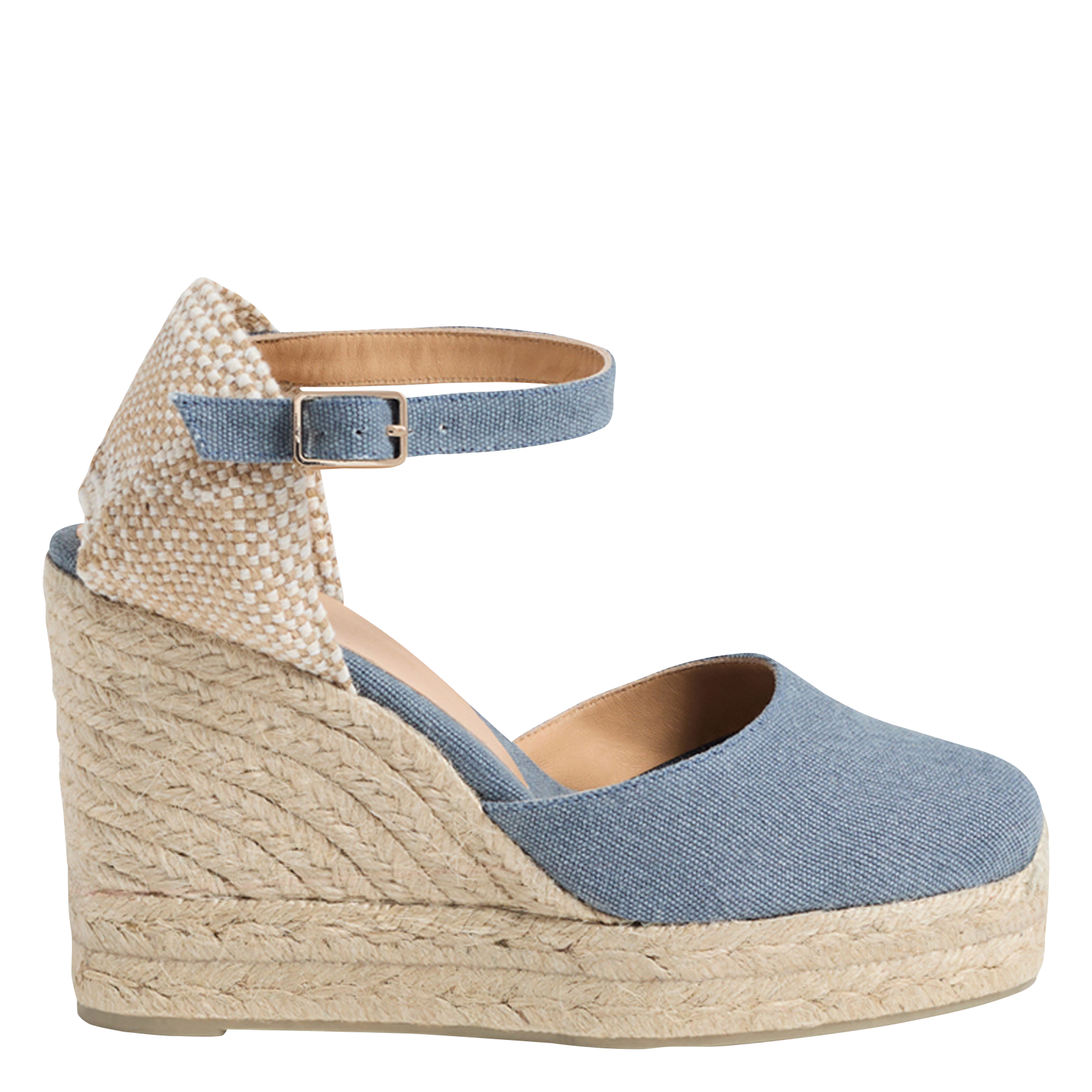 Espadrilles compensées en coton CASTANER Bleu