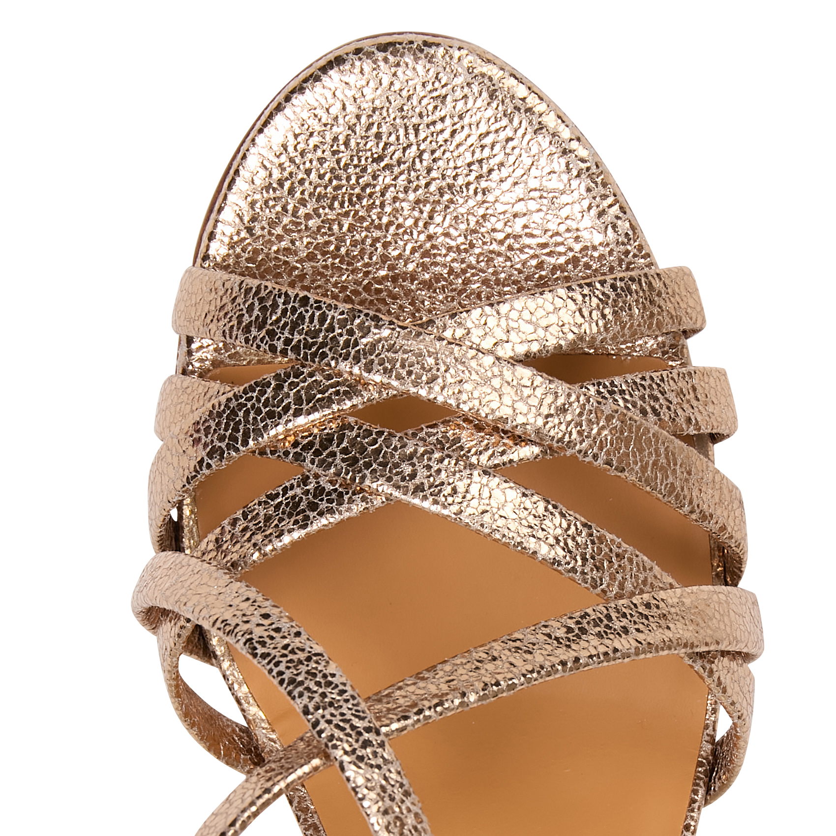 High metallic leather sandals BOBBIES Golden