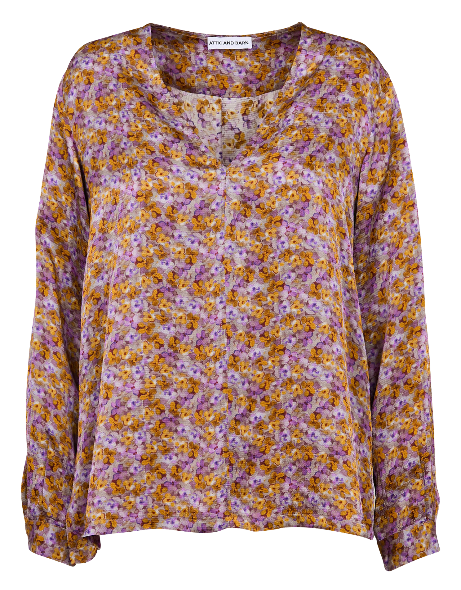 Straight V-neck top ATTIC AND BARN Purple