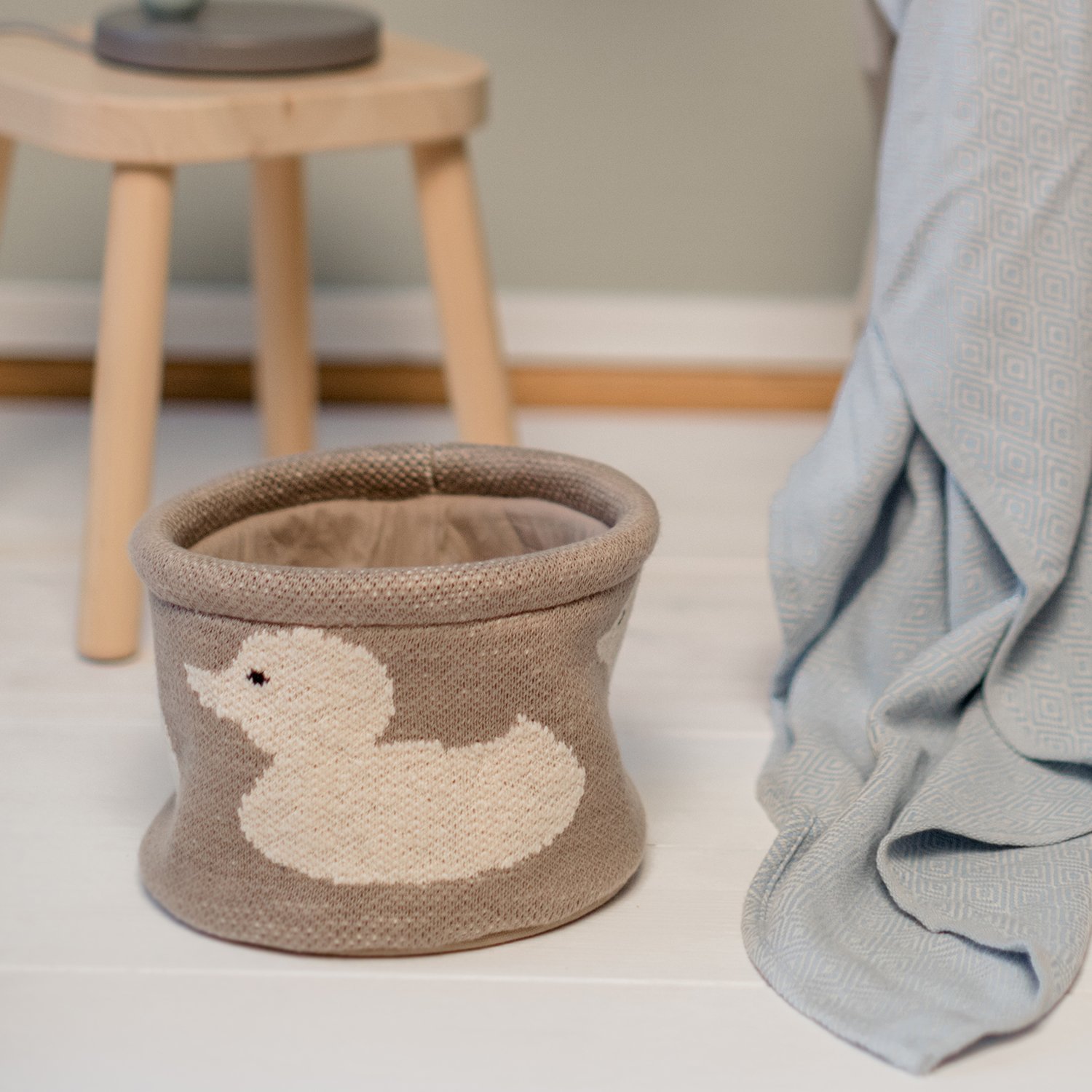 Small cotton storage basket KINDSGUT White