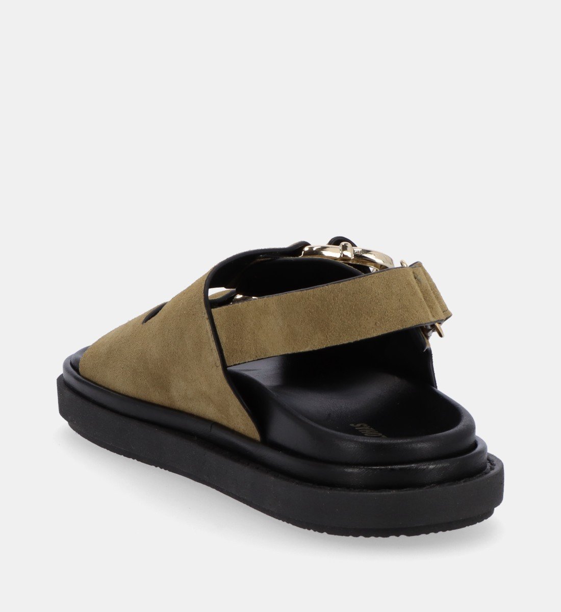 Aouda flat leather sandals Green