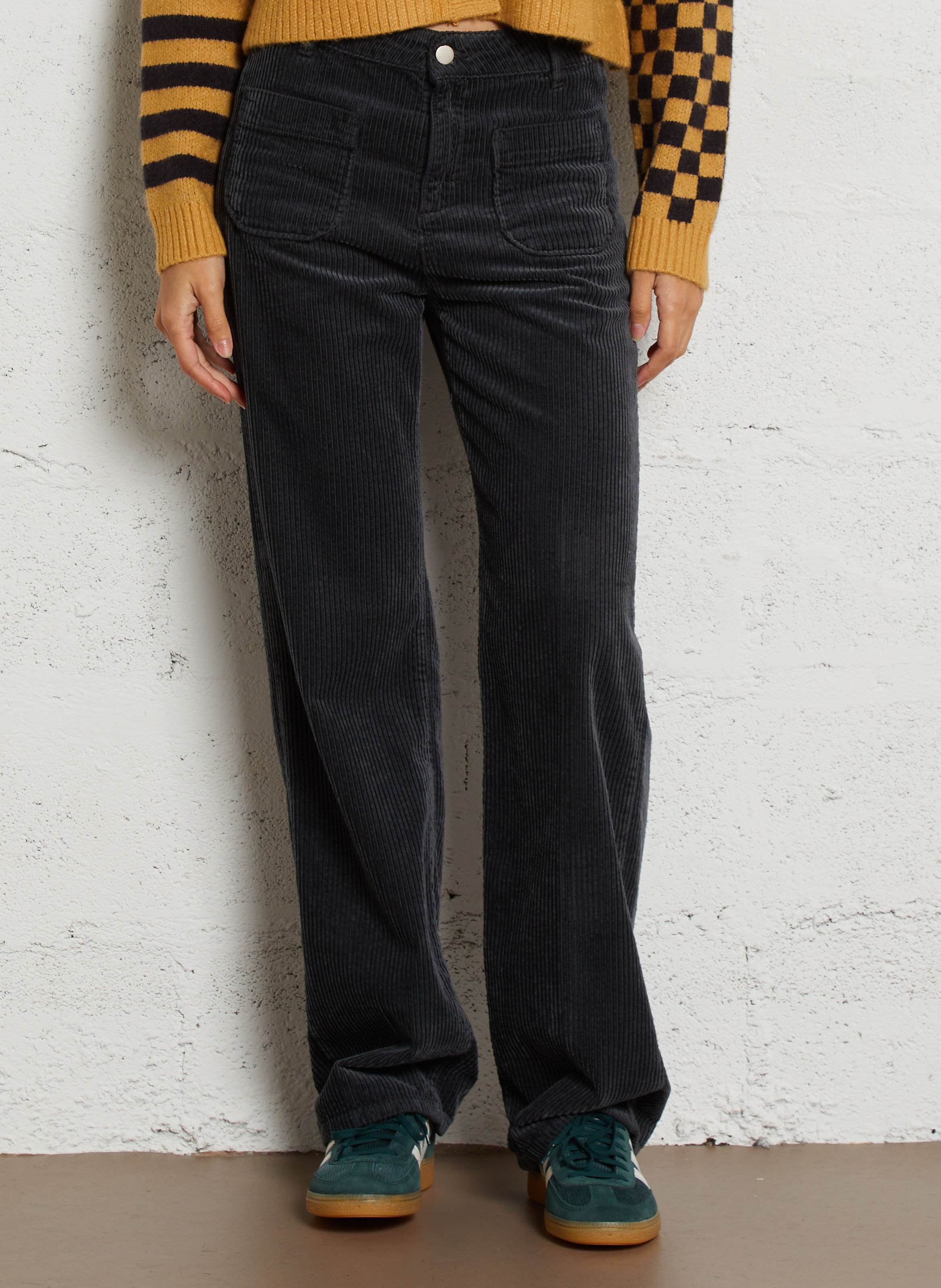 Ribbroek met wijd uitlopende pijpen ACQUAVERDE