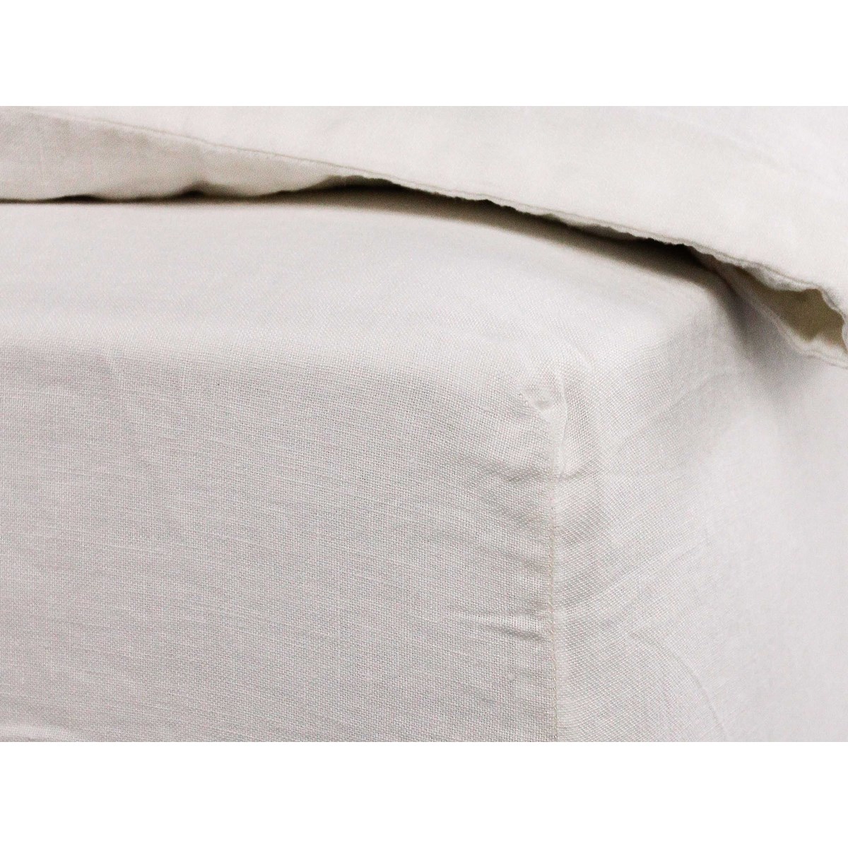 Washed linen fitted sheet TODAY LINGE DE MAISON White