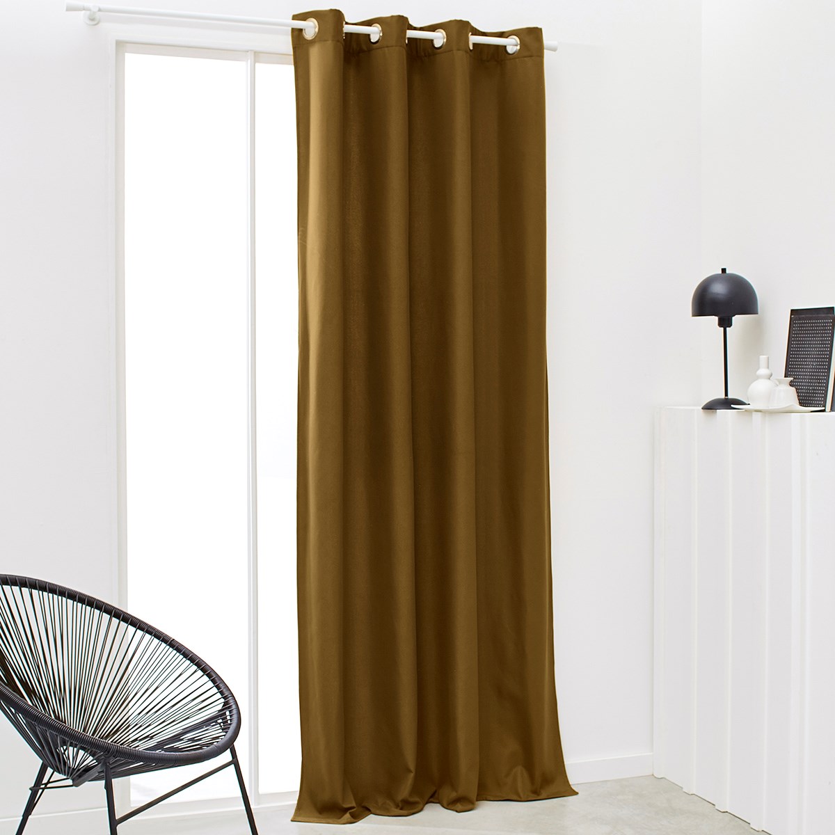 Plain insulating curtain with eyelets TODAY LINGE DE MAISON Brown
