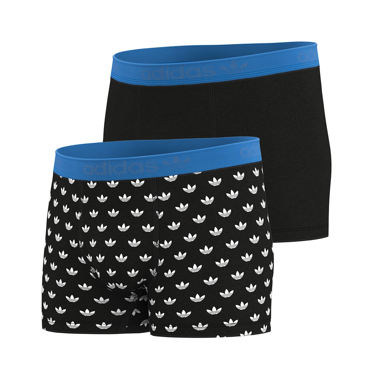 Boxer shorts, pack of 2, printed comfy cotton ADIDAS UNDERWEAR Black