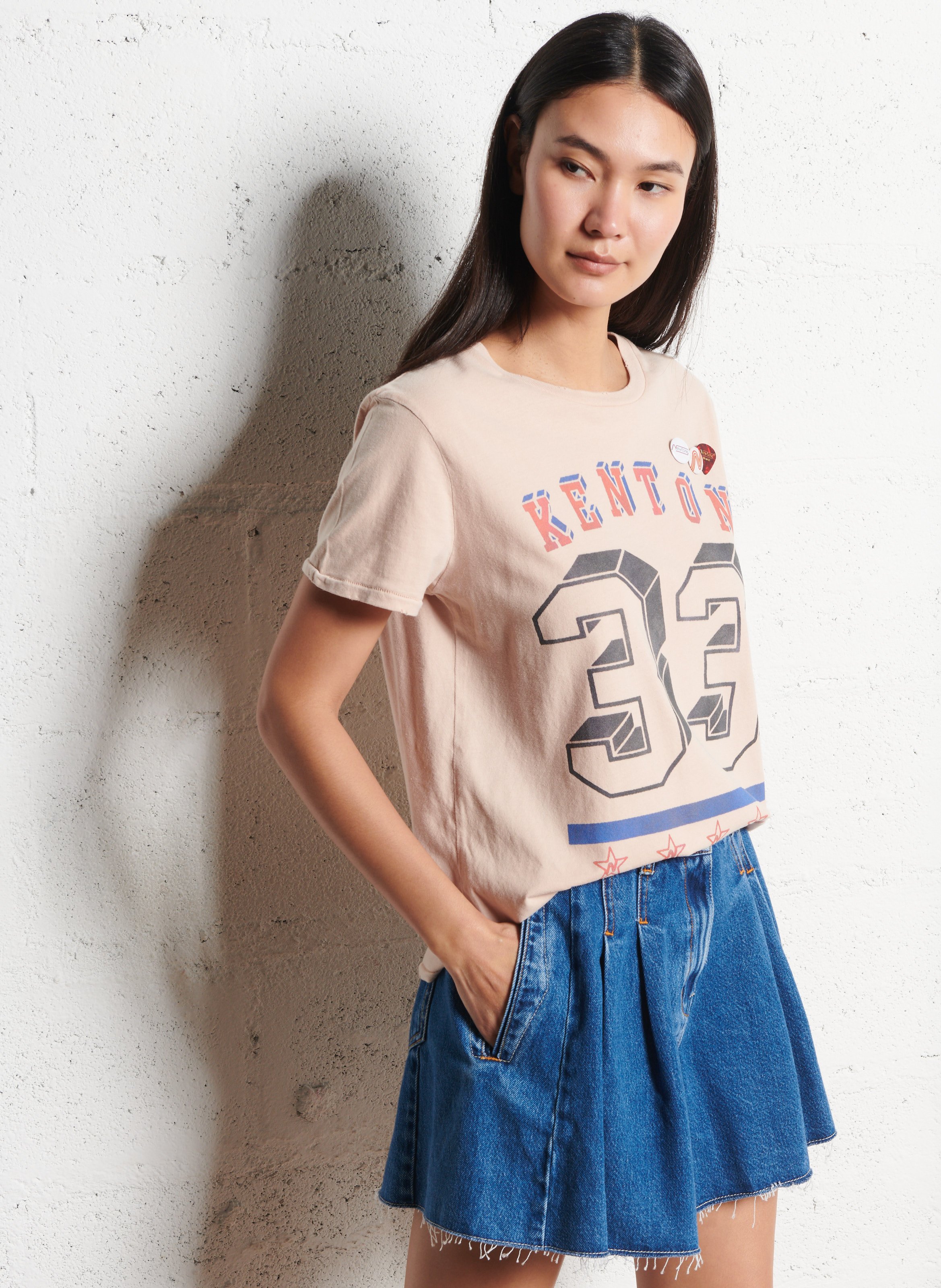 Straight cotton T-shirt with screen printing NEWTONE Grey