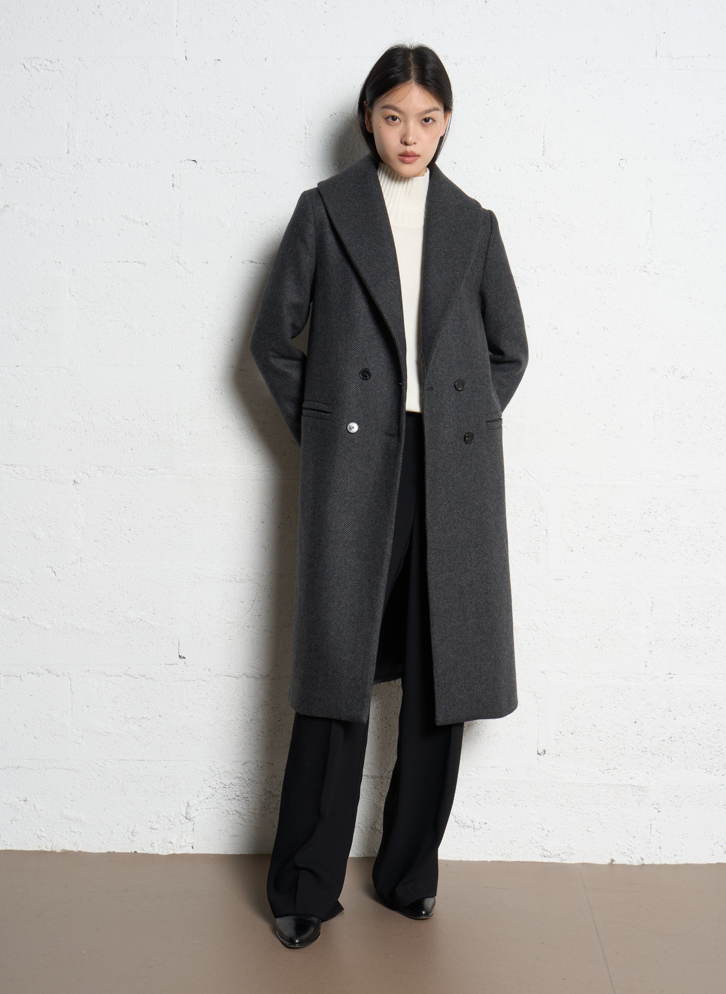 Long wool blend coat IKKS Grey