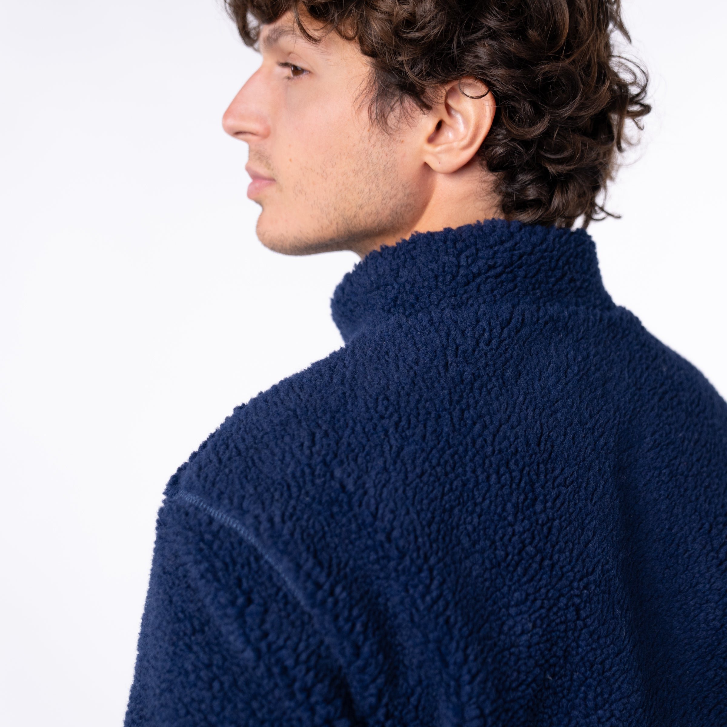 Sherpa bi-material jacket BILLYBELT Blue