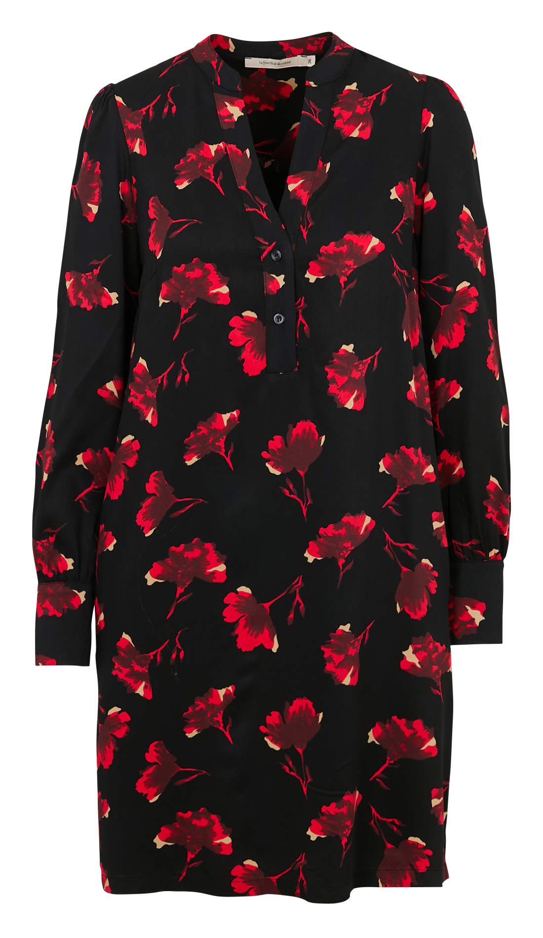 Robe courte col tunisien imprimée LA FEE MARABOUTEE Multicolore