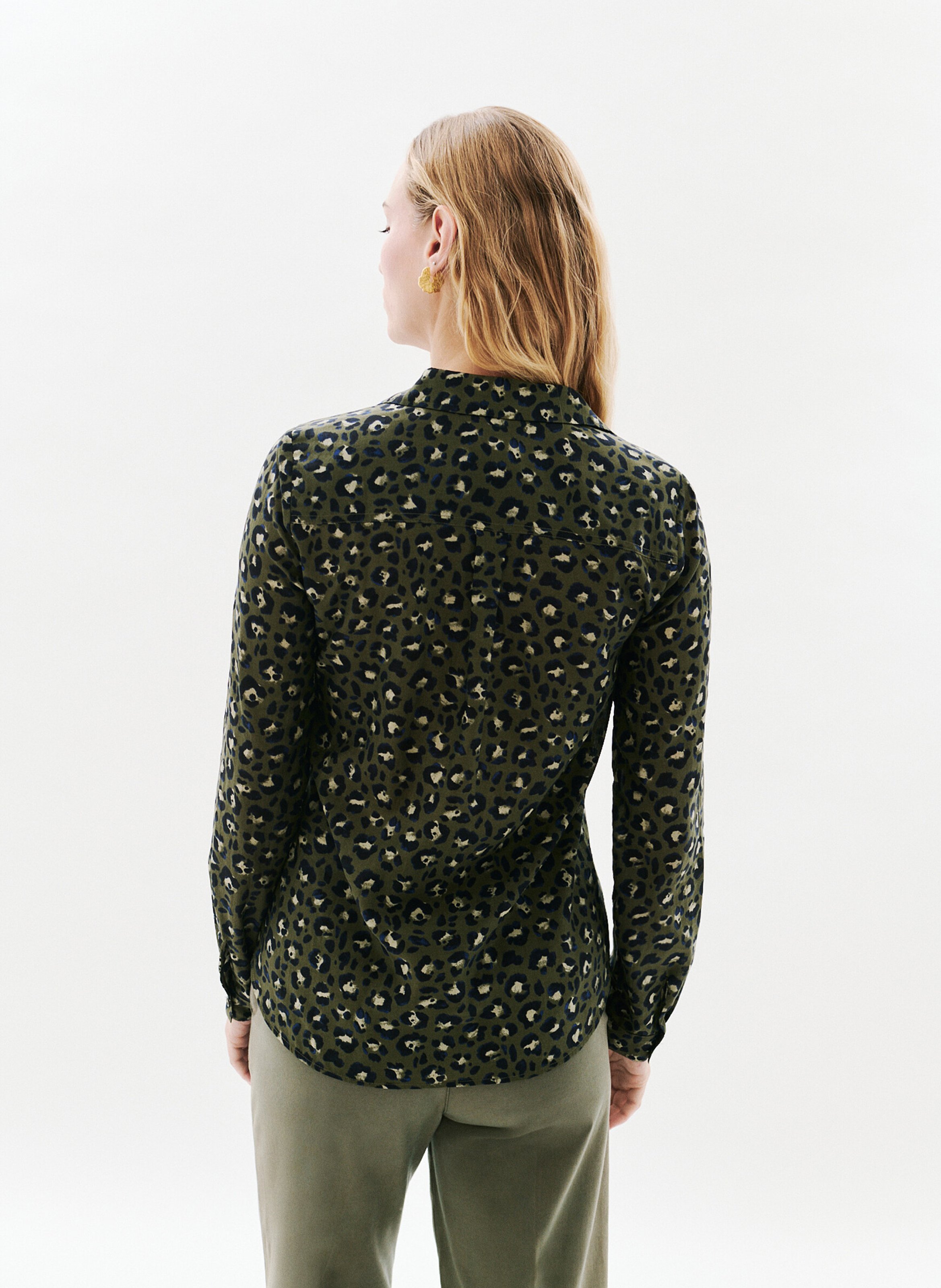 Chemise col classique imprimée CAROLL Green