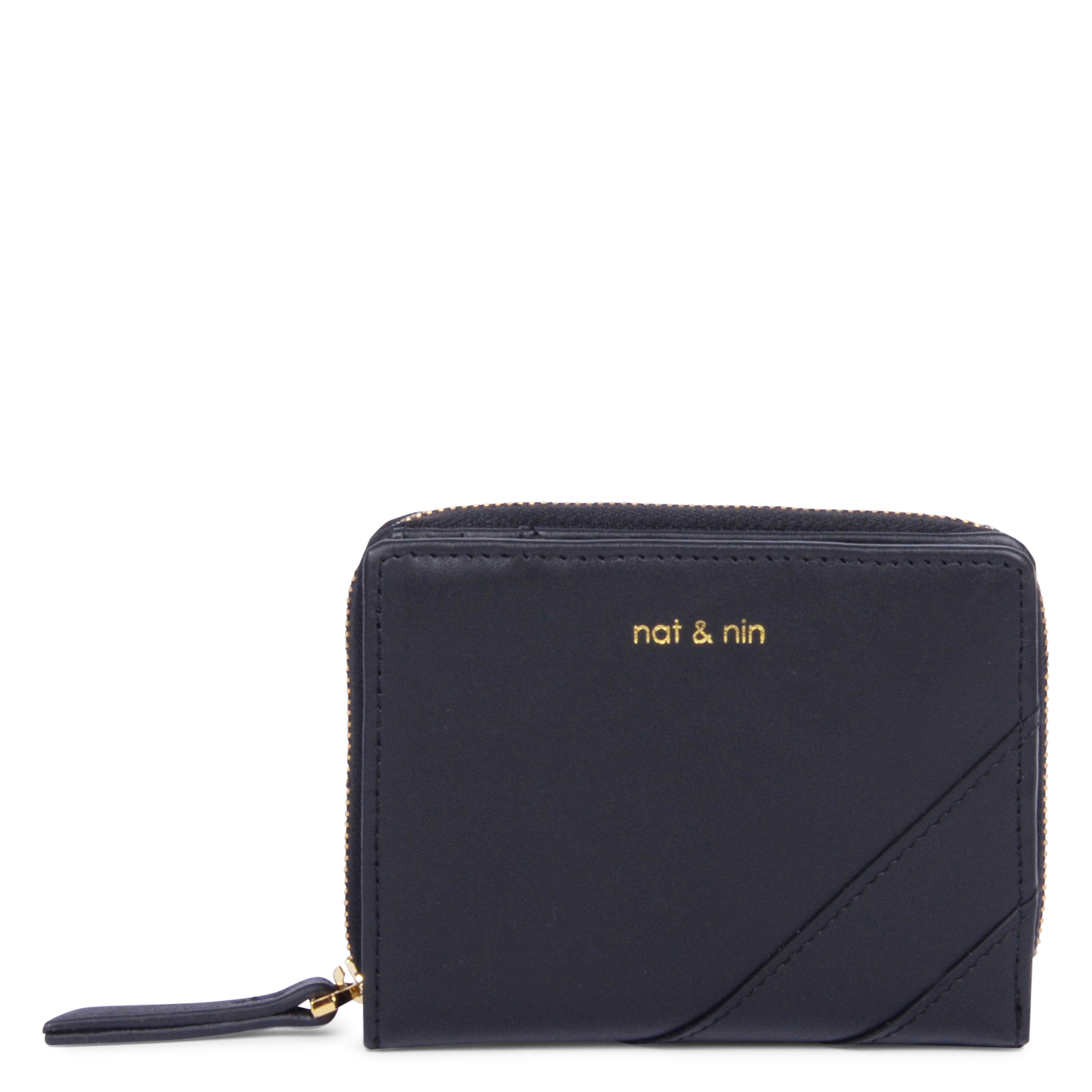 Portefeuille en cuir NAT & NIN Noir