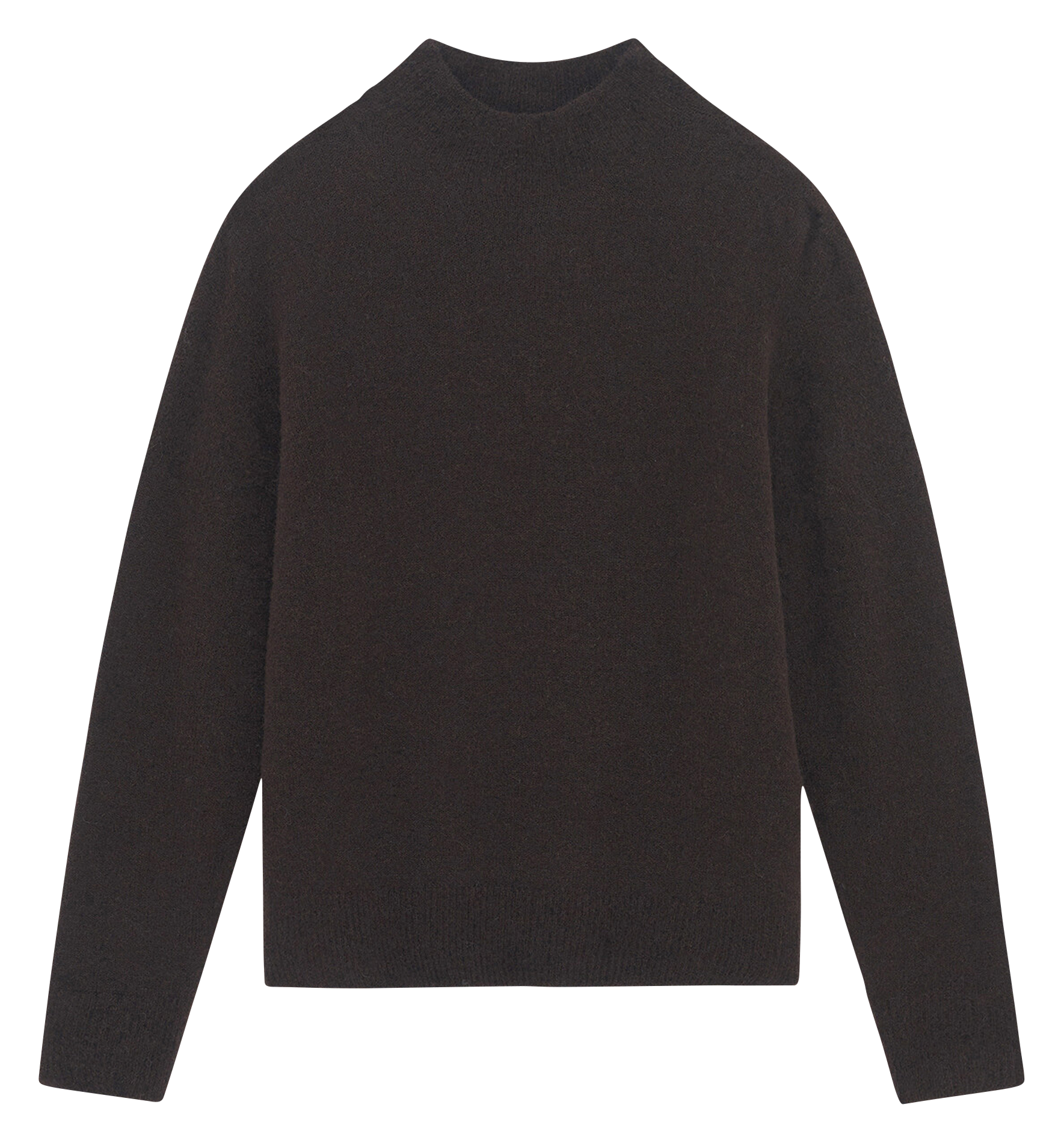 Pull droit col montant en maille CAROLL Marron