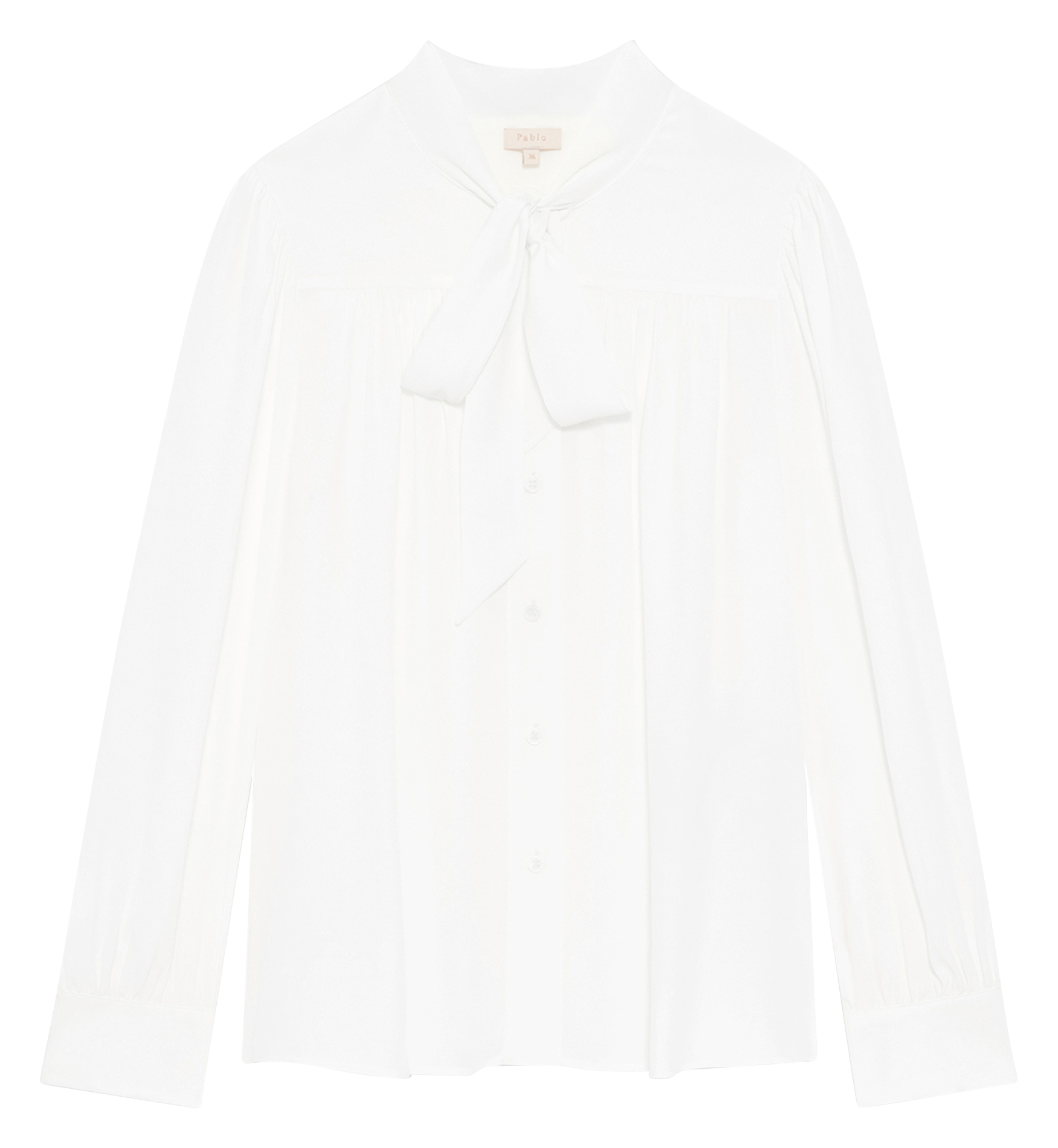 Chemise droite col lavallière PABLO Beige