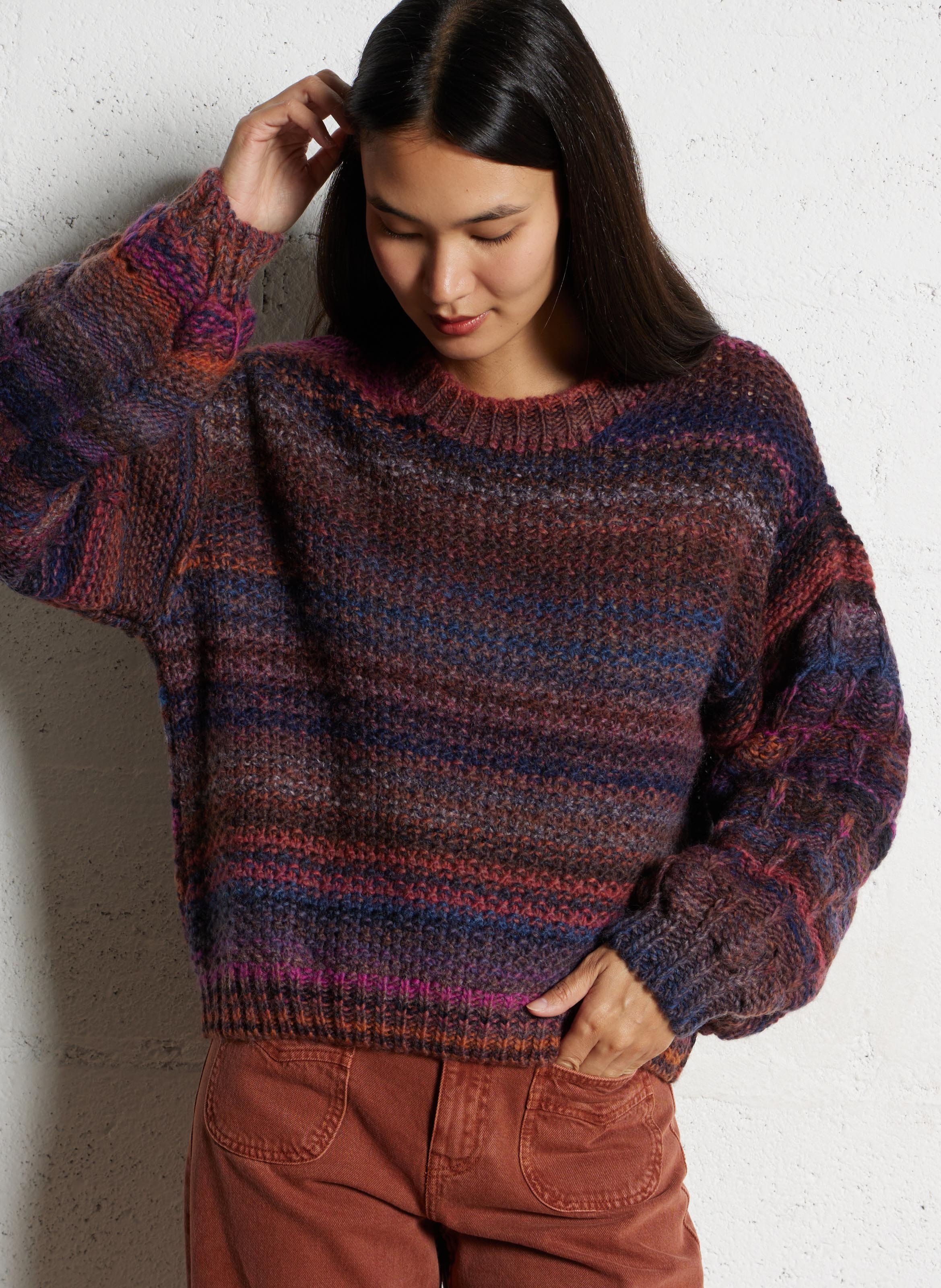 Pull oversize en laine mélangée TINSELS Multicolore