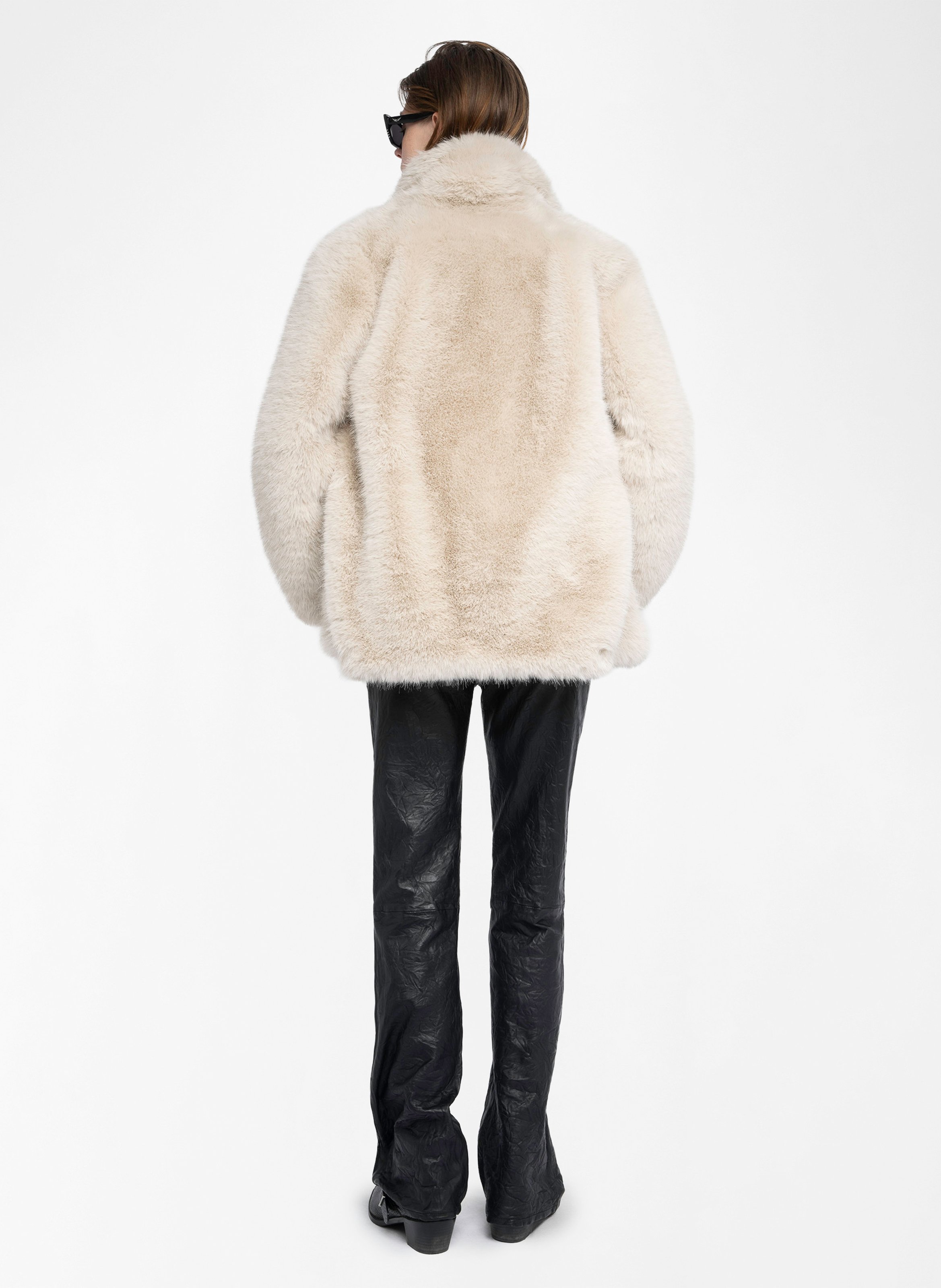 Faux fur coat with tailored collar ZADIG&VOLTAIRE White