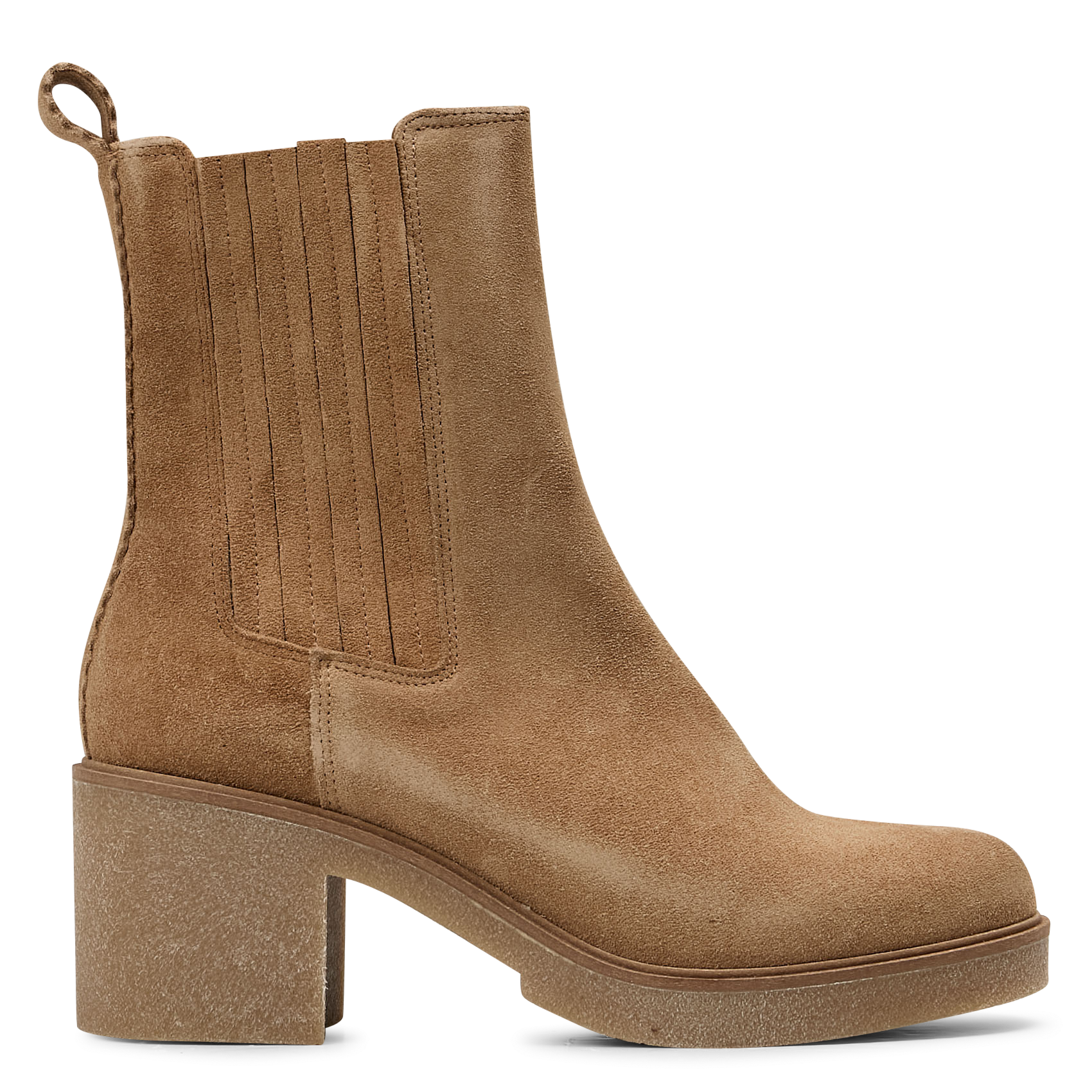 Bottines à talons en cuir velours MELLOW YELLOW Beige