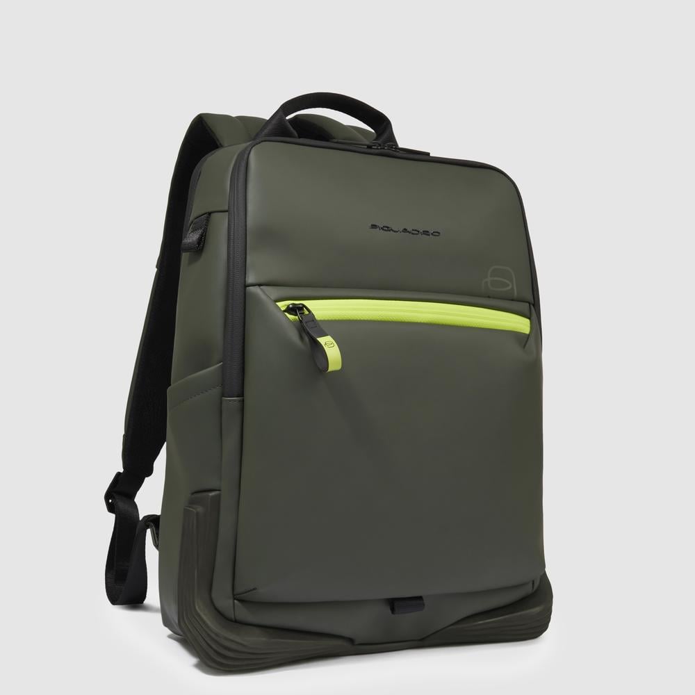 Backpack for computer and ipad® with chest strap, bottle pocket PIQUADRO Green