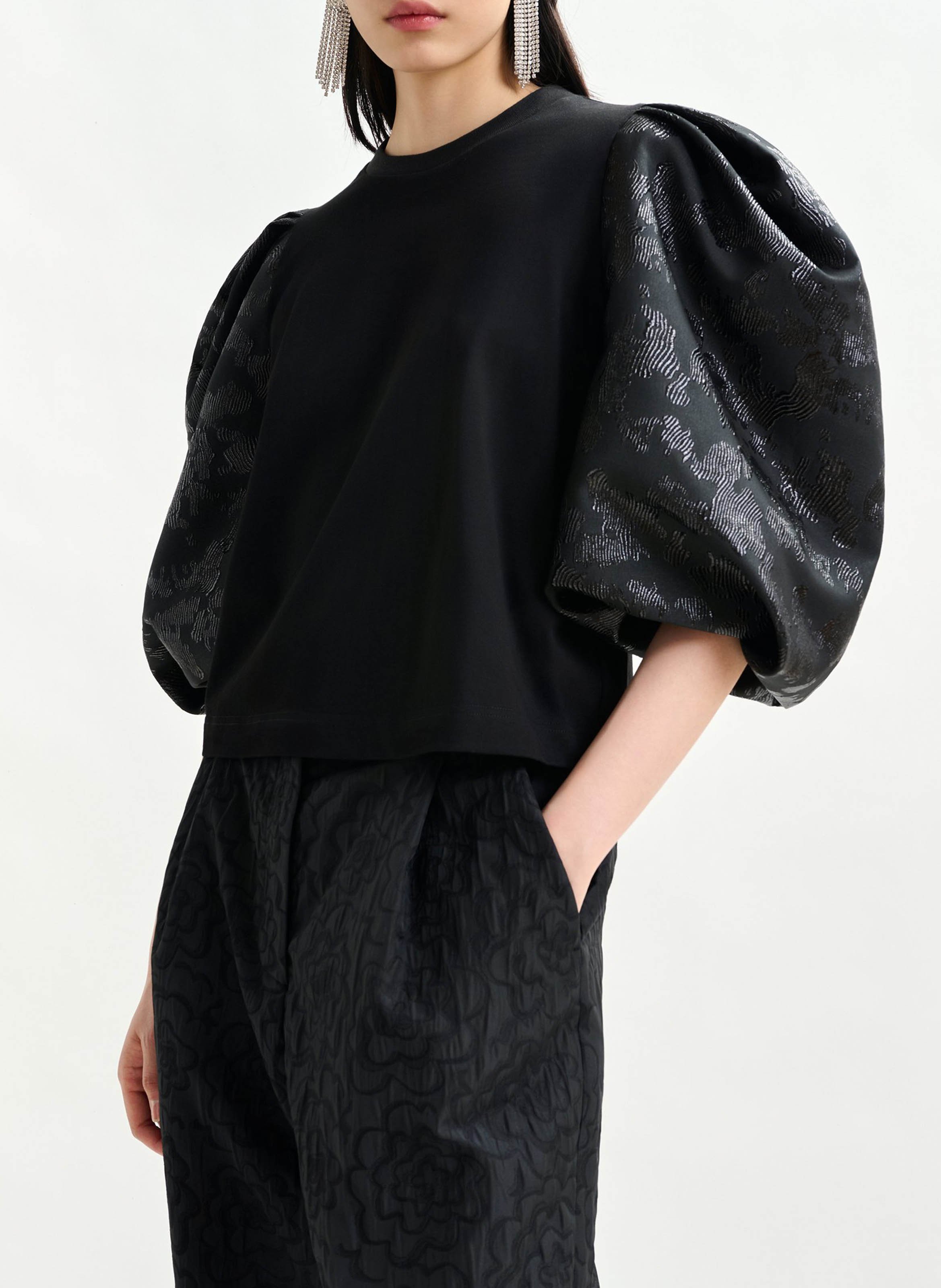 Top droit col rond en coton ESSENTIEL ANTWERP Noir