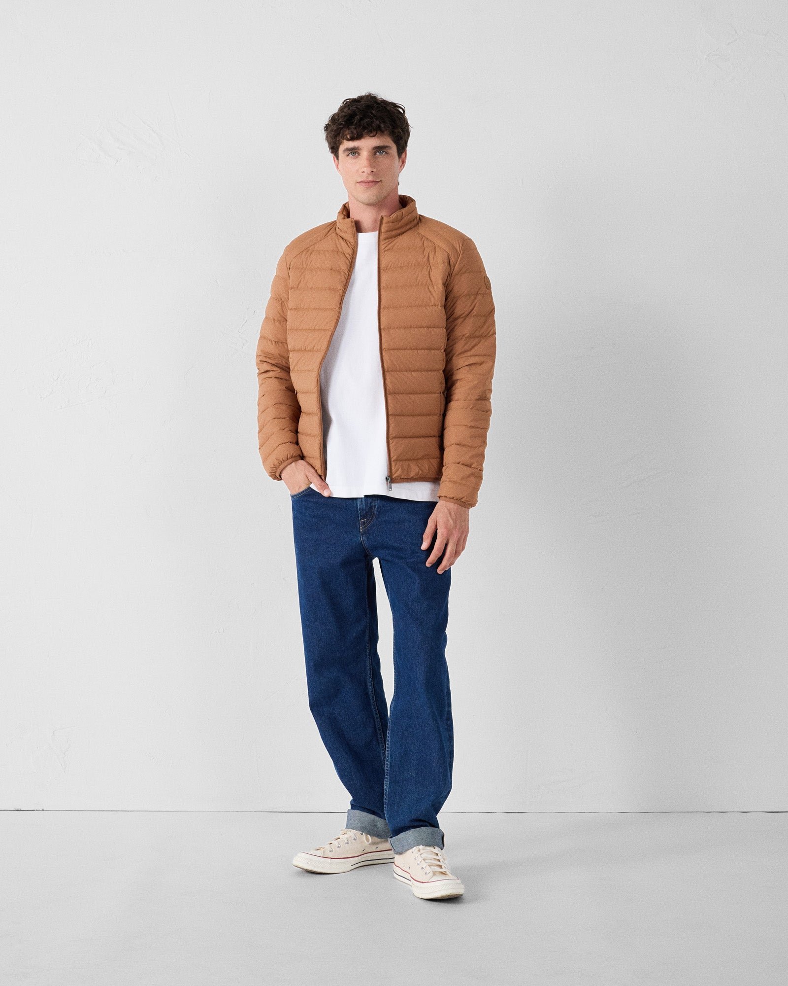 Stretch light down jacket Aragon JOTT Brown