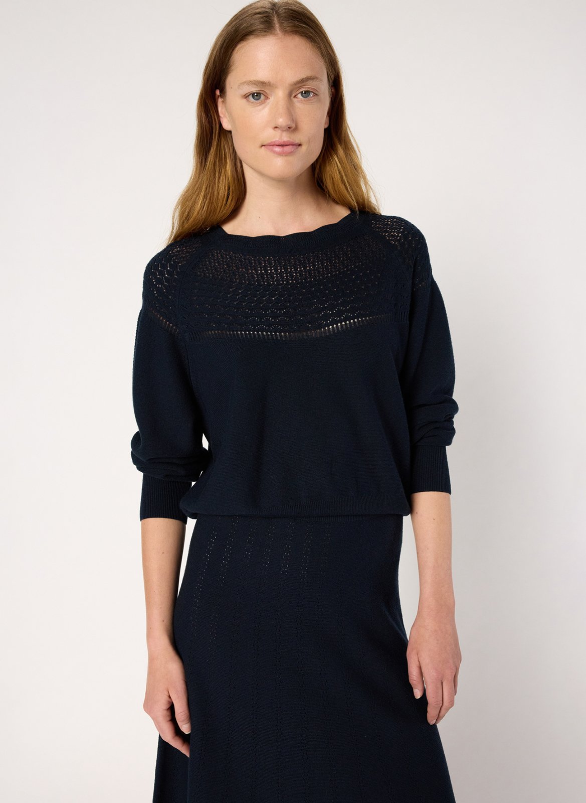 Pull col bateau avec détails ajourés GERARD DAREL Bleu