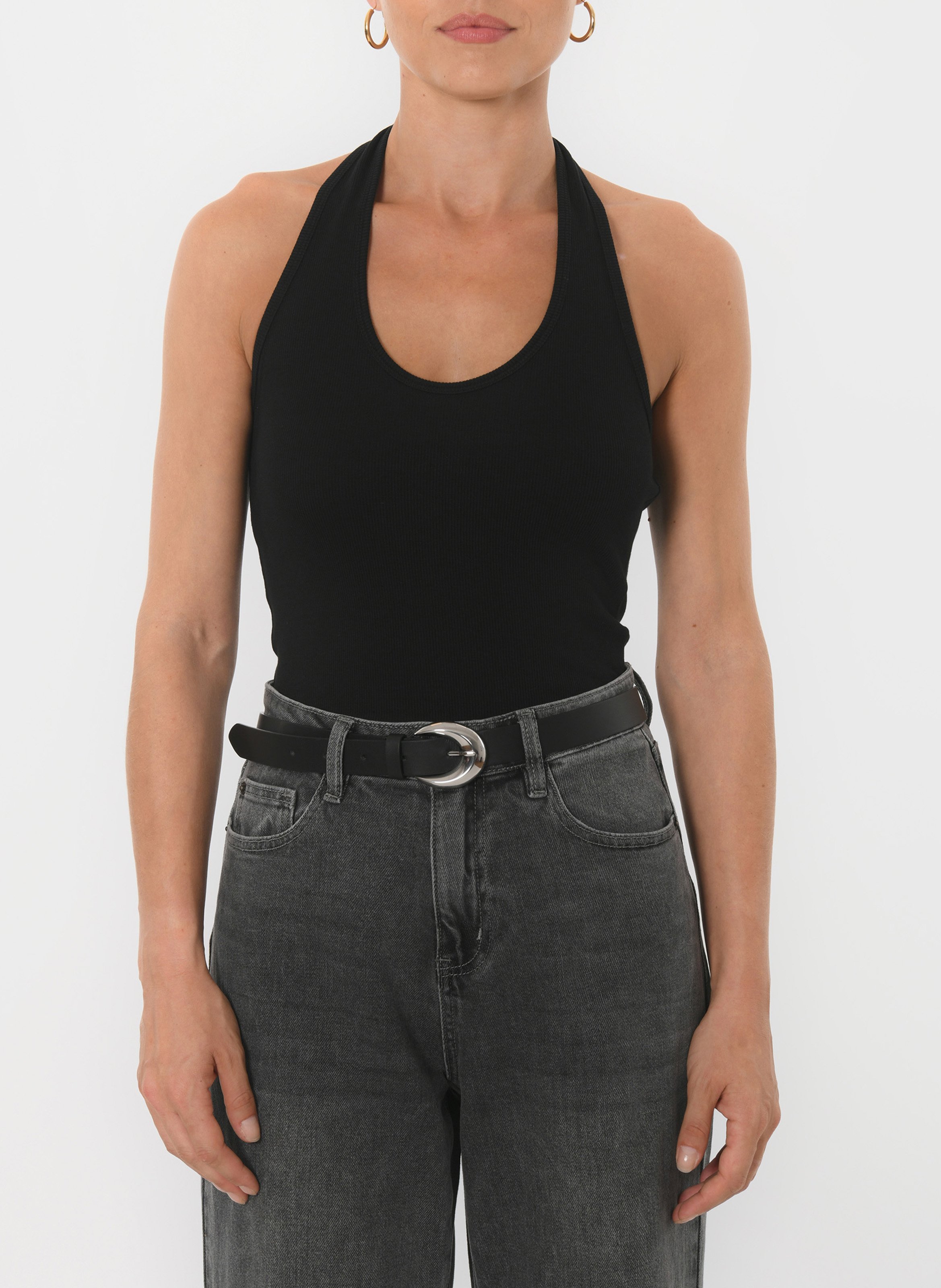Cotton-blend tank top with round neck KOOKAI