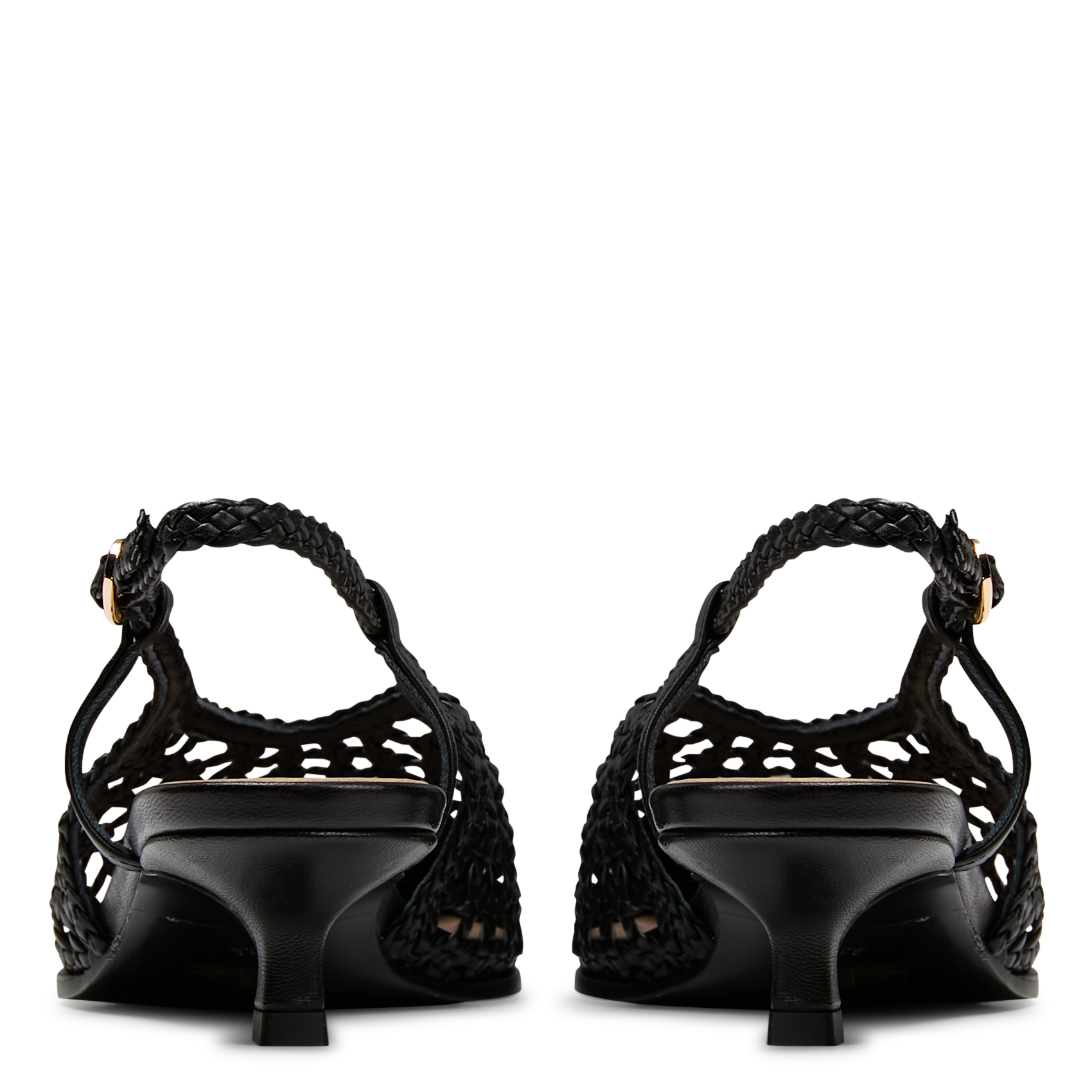 Slingbacks effet cuir tressées MI/MAI Noir