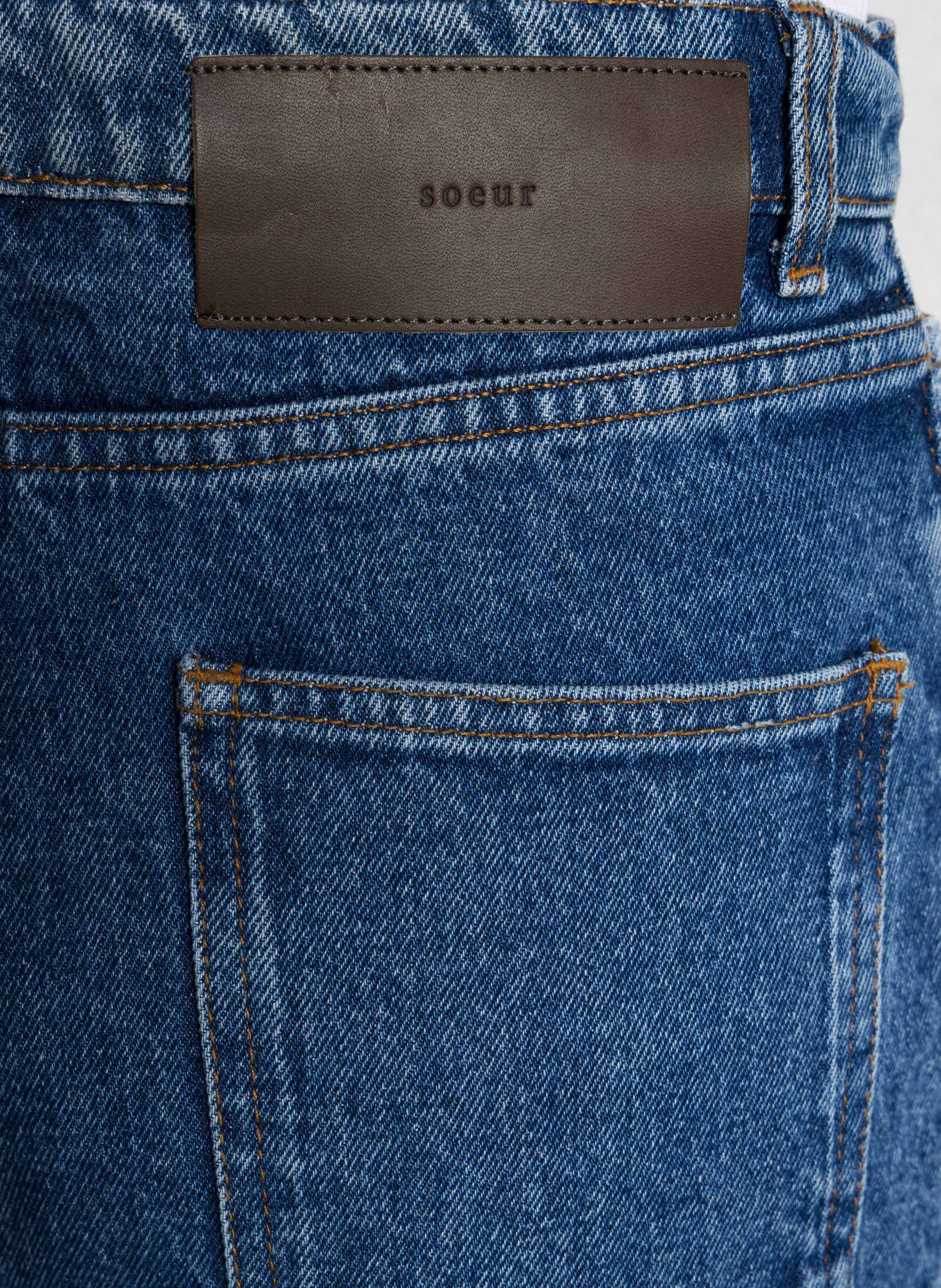 Jean droit en coton SOEUR Bleu