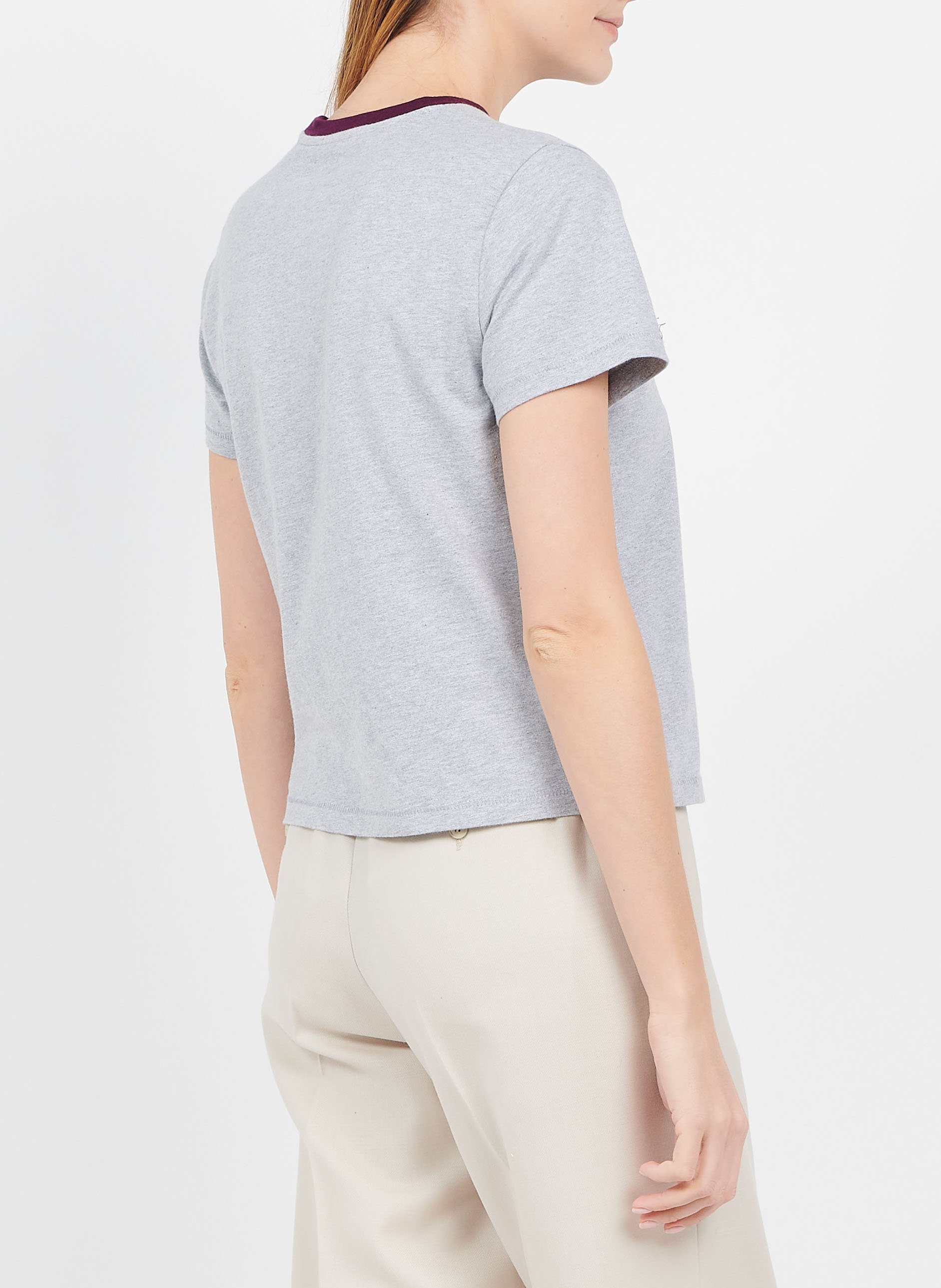 Tee-shirt col rond en coton brodé LEVI'S Gris