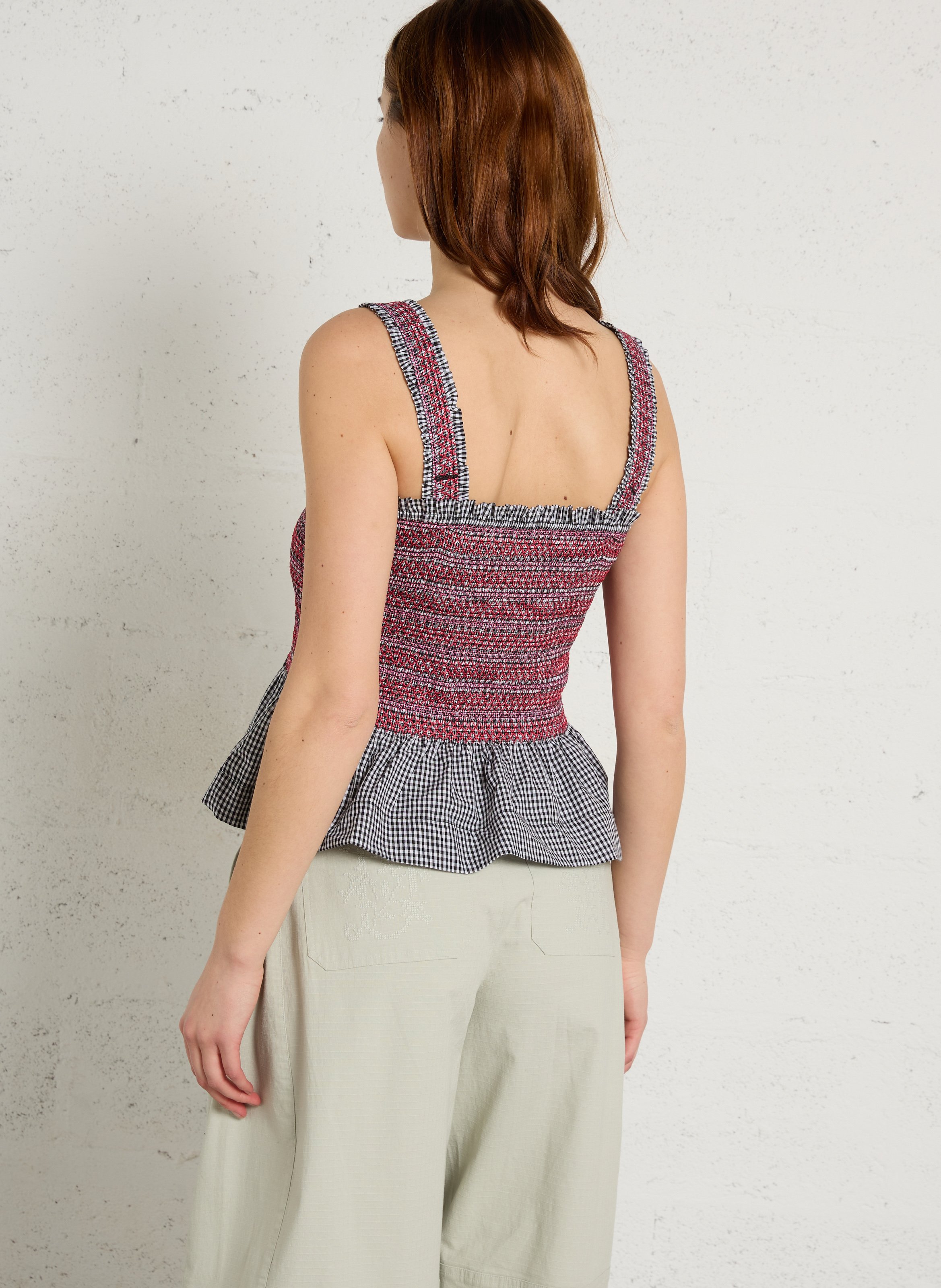 Top mit quadratischem Ausschnitt aus Bio-Baumwolle DAMSON MADDER Schwarz