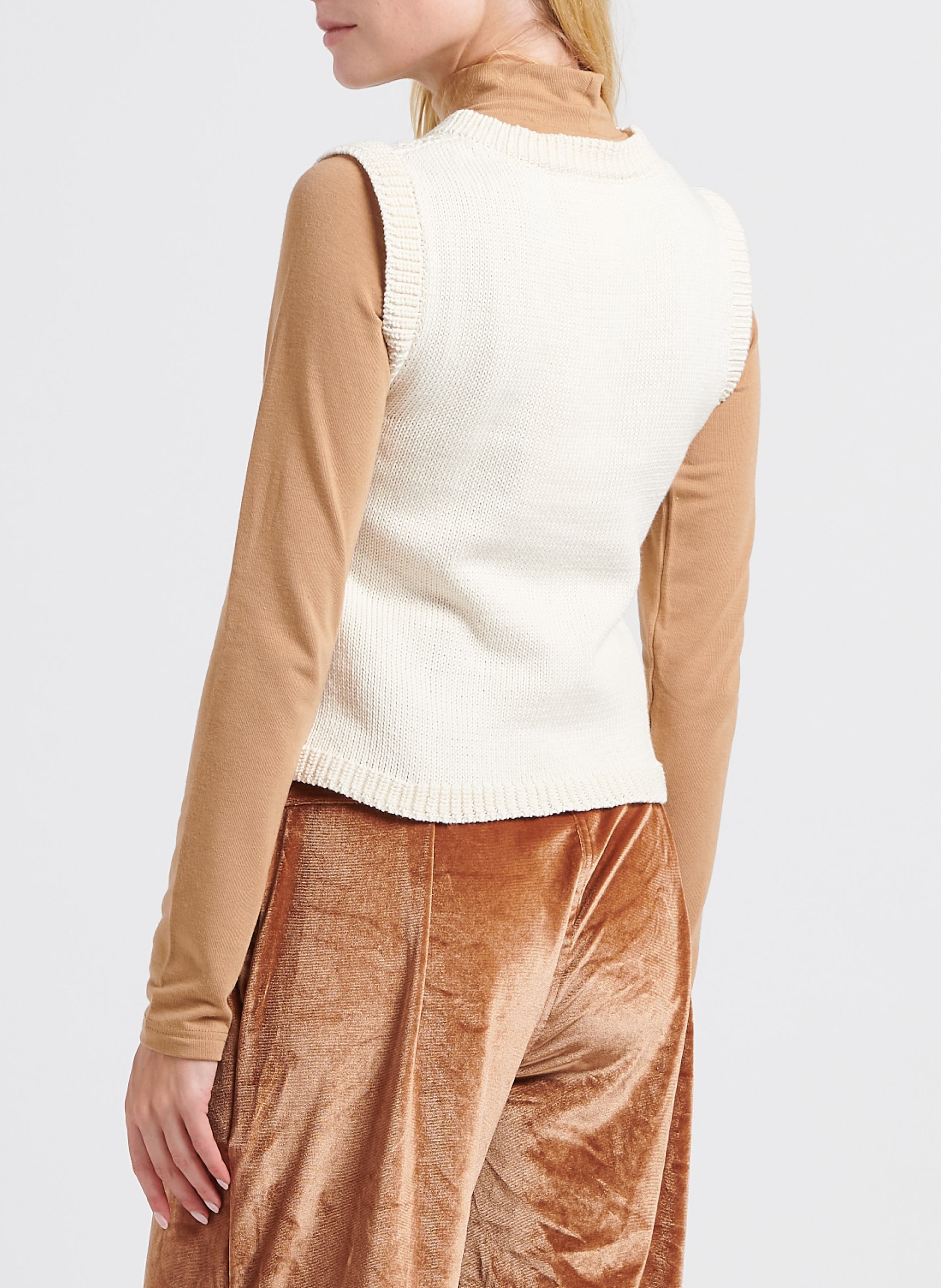 Round-neck organic cotton sweater STELLA PARDO Beige