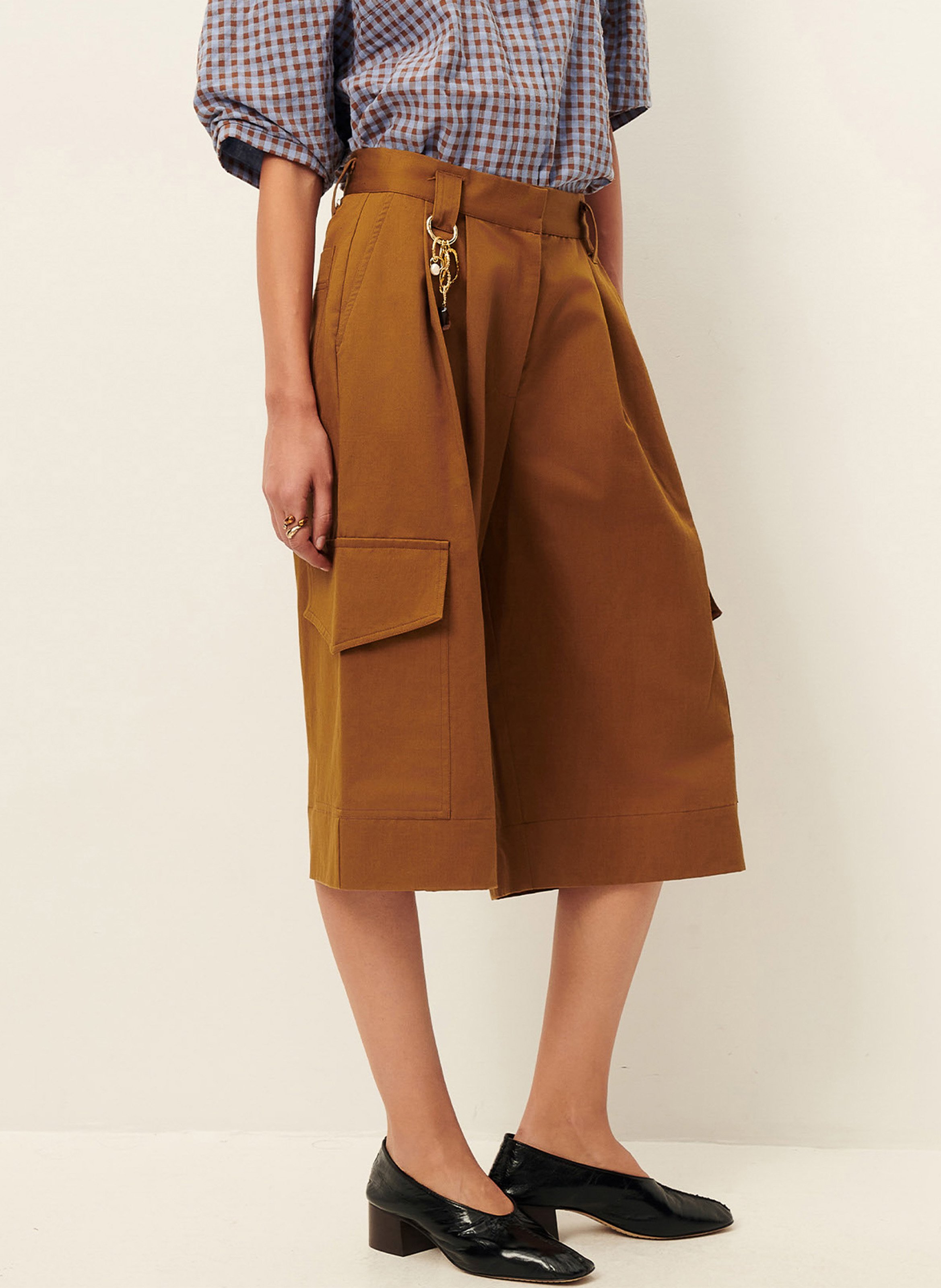 Large cotton blend Bermuda SESSUN Brown