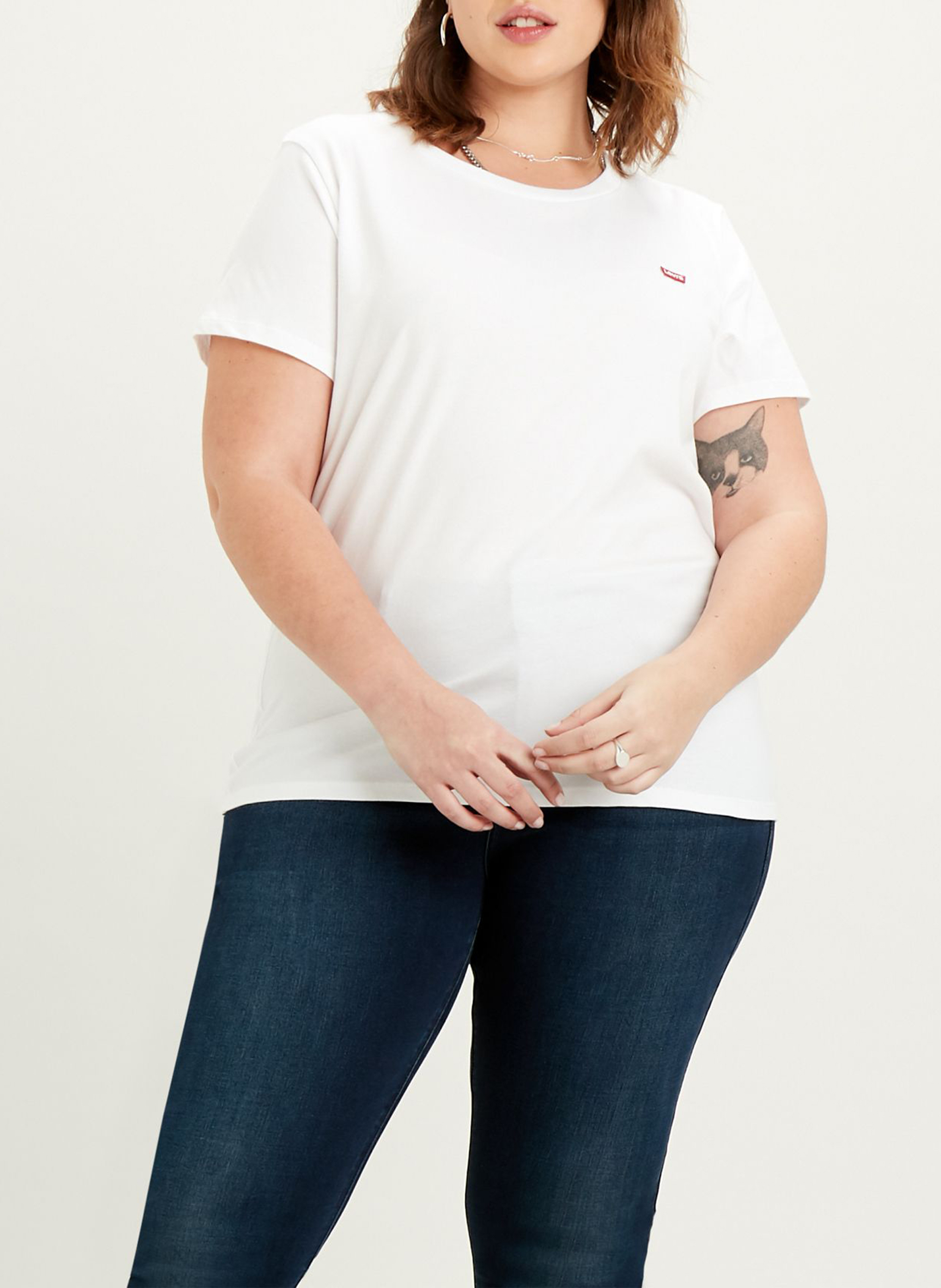 Tee-shirt col rond en coton LEVI'S Beige